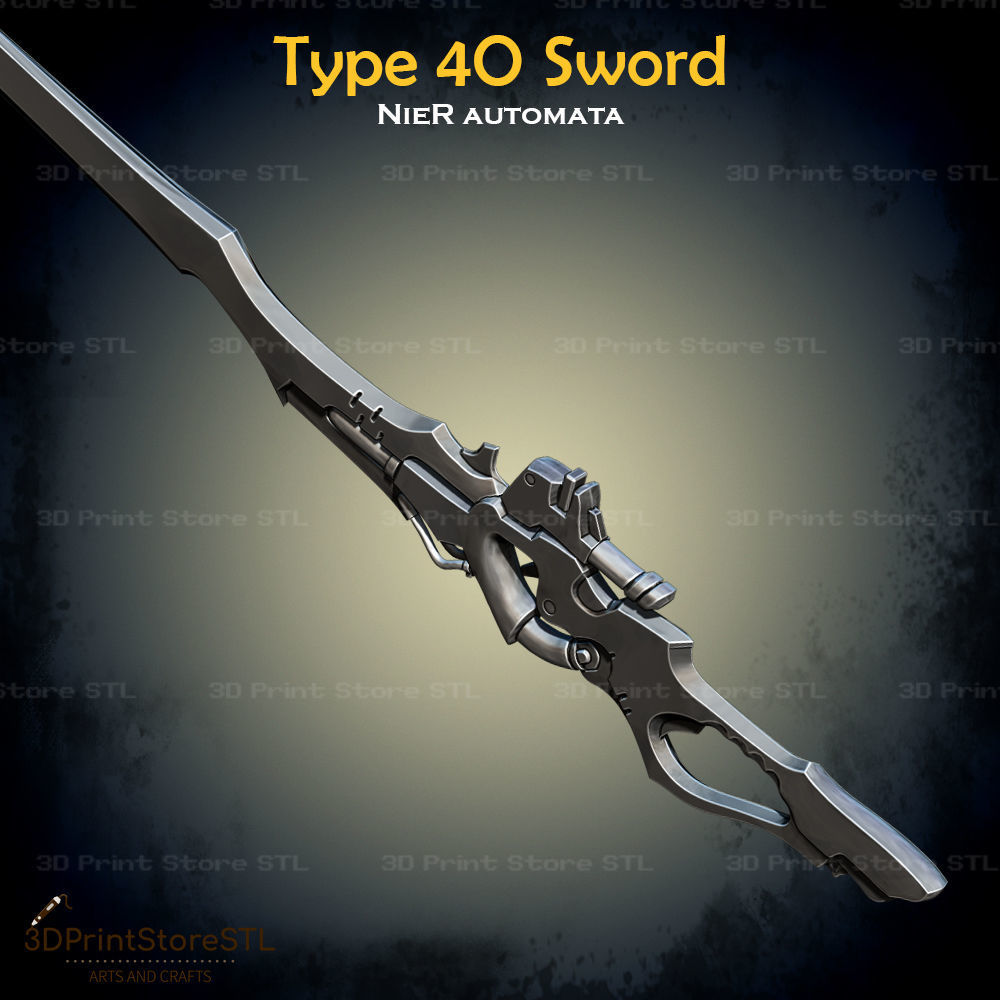 Type 40 Sword Cosplay Nier Automata - STL File 3D print model_2