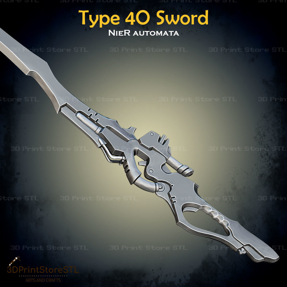 Type 40 Sword Cosplay Nier Automata - STL File 3D print model_3