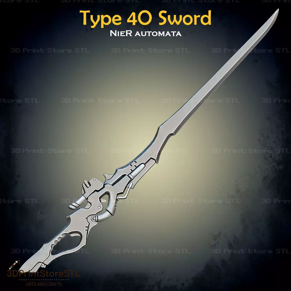 Type 40 Sword Cosplay Nier Automata - STL File 3D print model_0