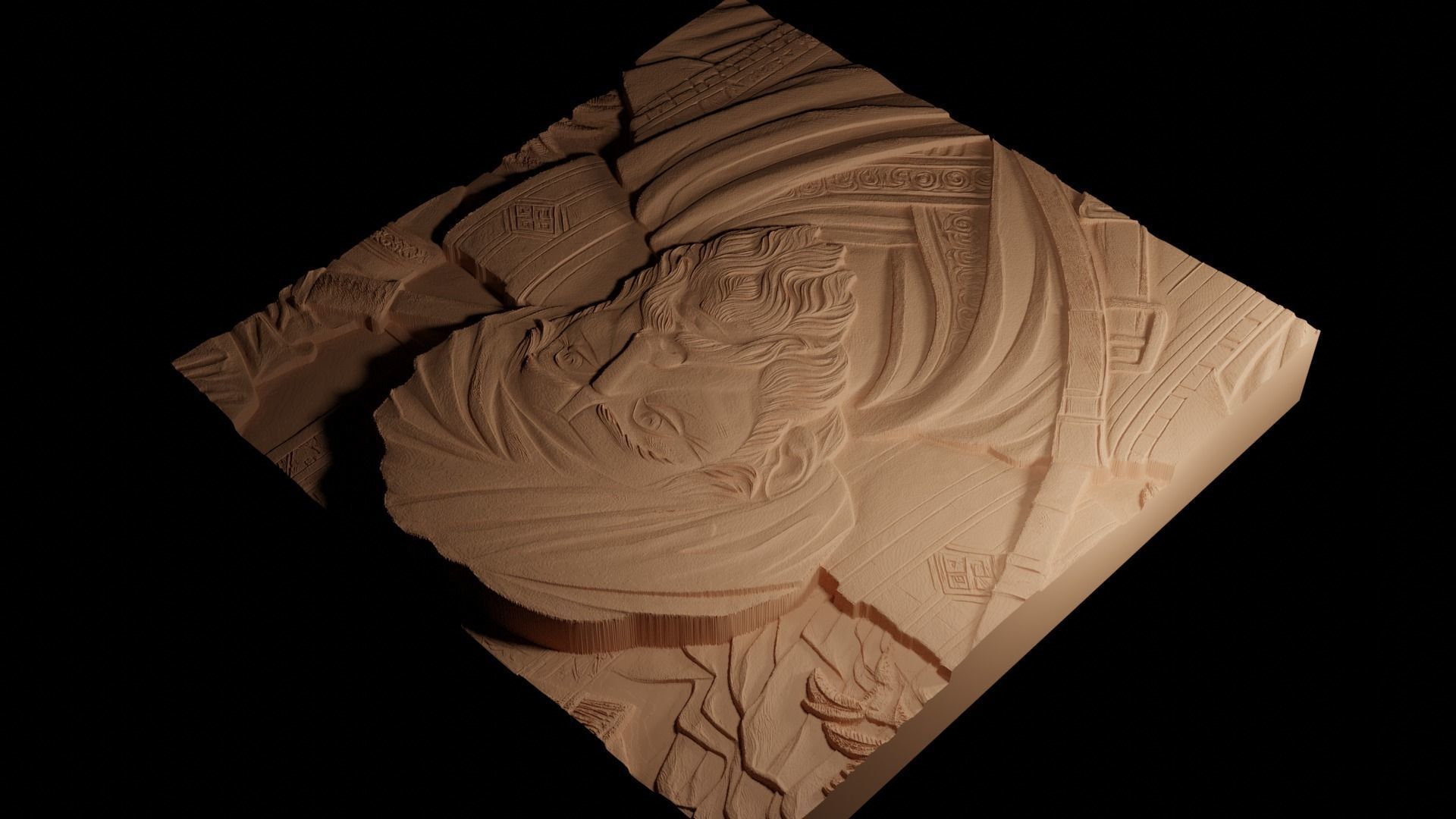 Marco Polo CNC 3d Print High Relief Sand Casting 3D print model_4