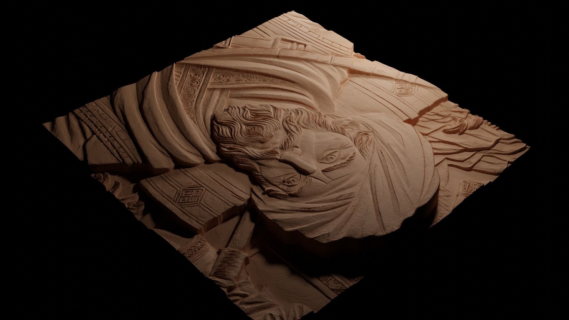 Marco Polo CNC 3d Print High Relief Sand Casting 3D print model_3