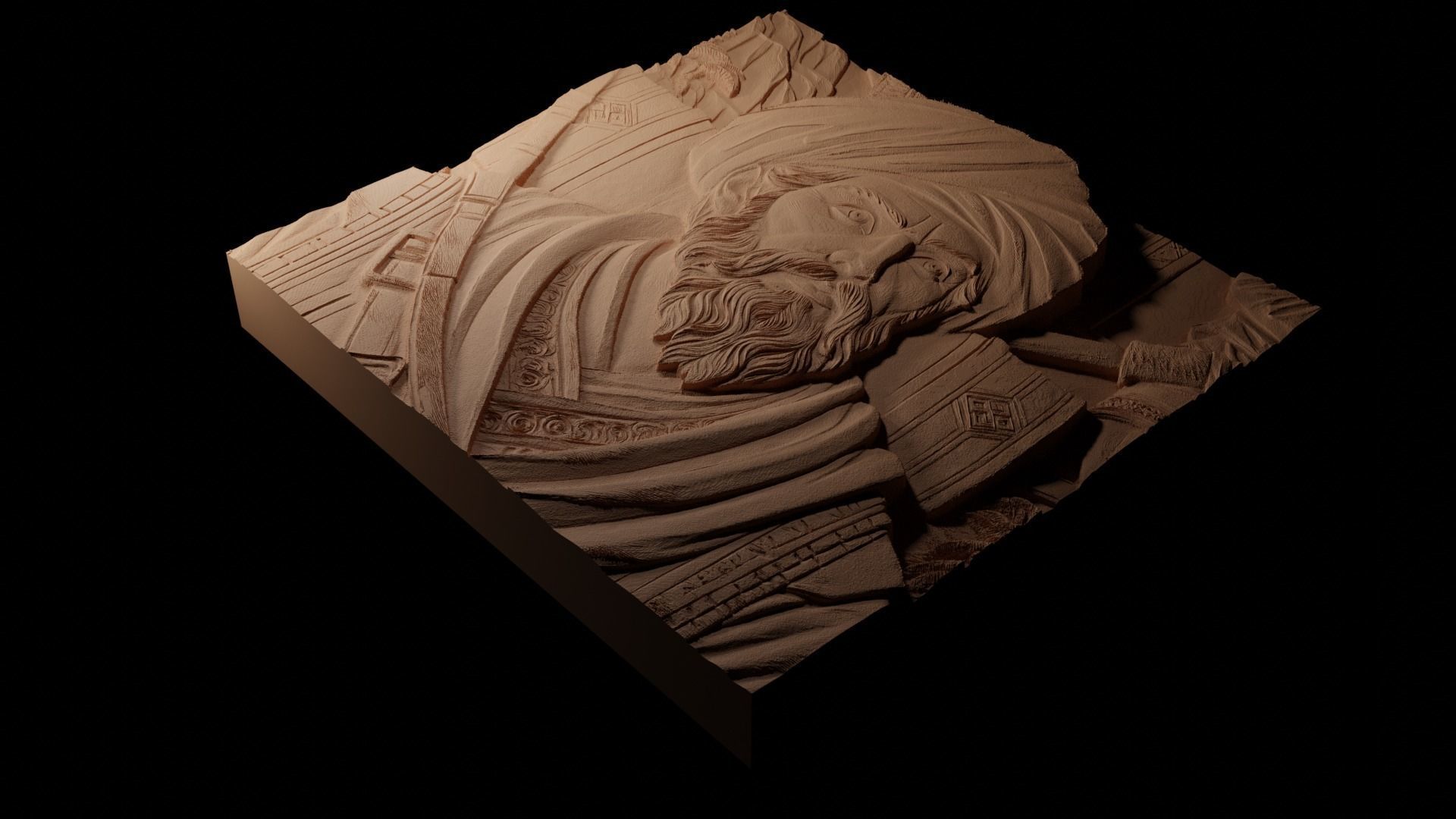 Marco Polo CNC 3d Print High Relief Sand Casting 3D print model_1