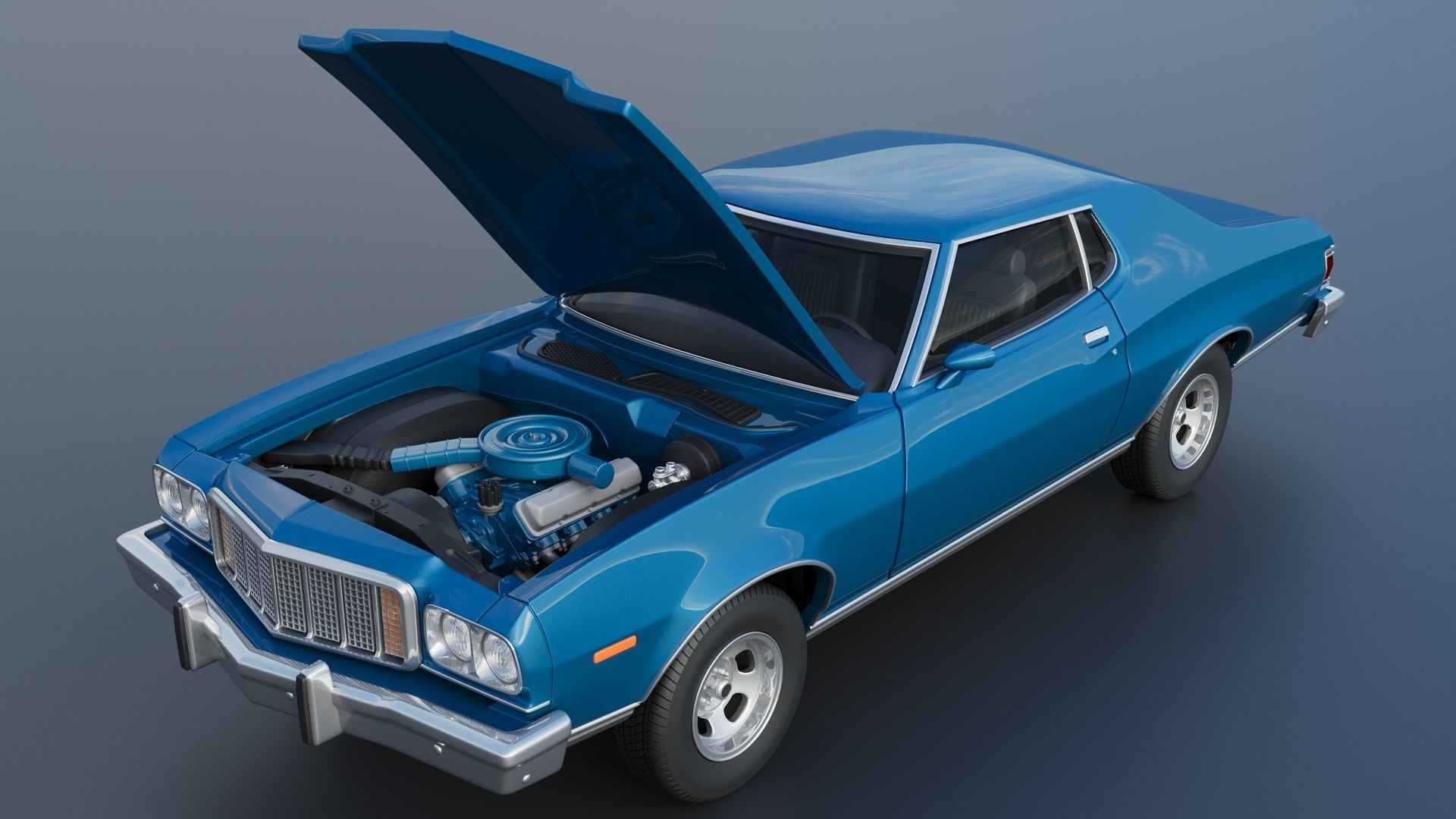Gran Torino 1974 3D print model_12