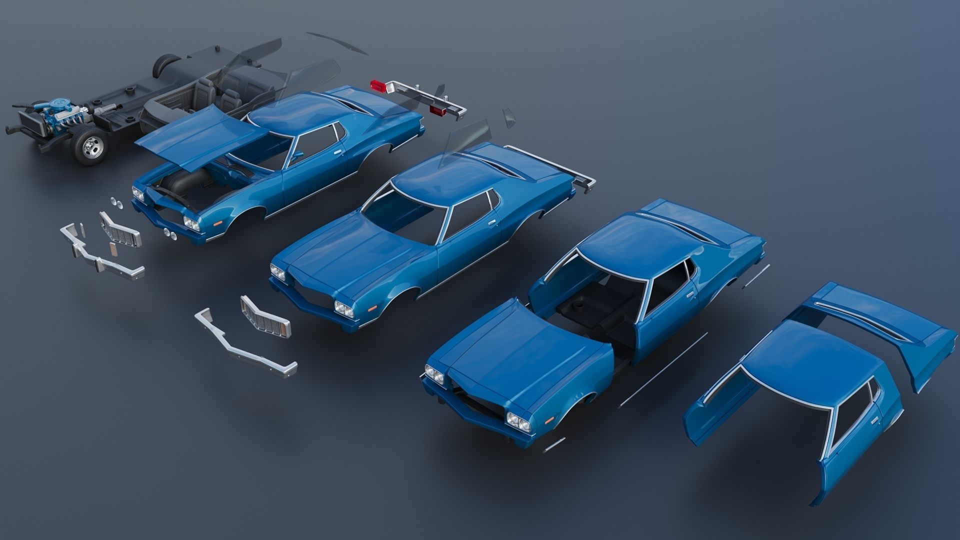 Gran Torino 1974 3D print model_15