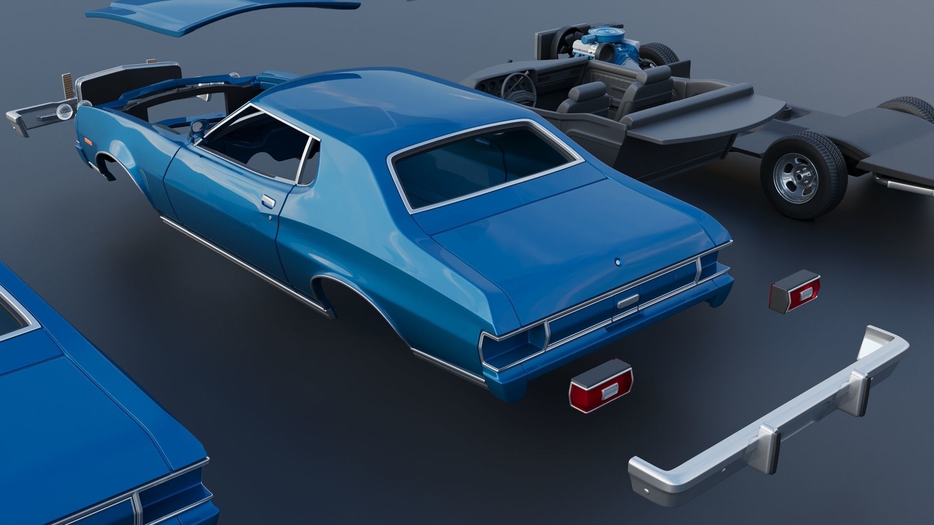 Gran Torino 1974 3D print model_18