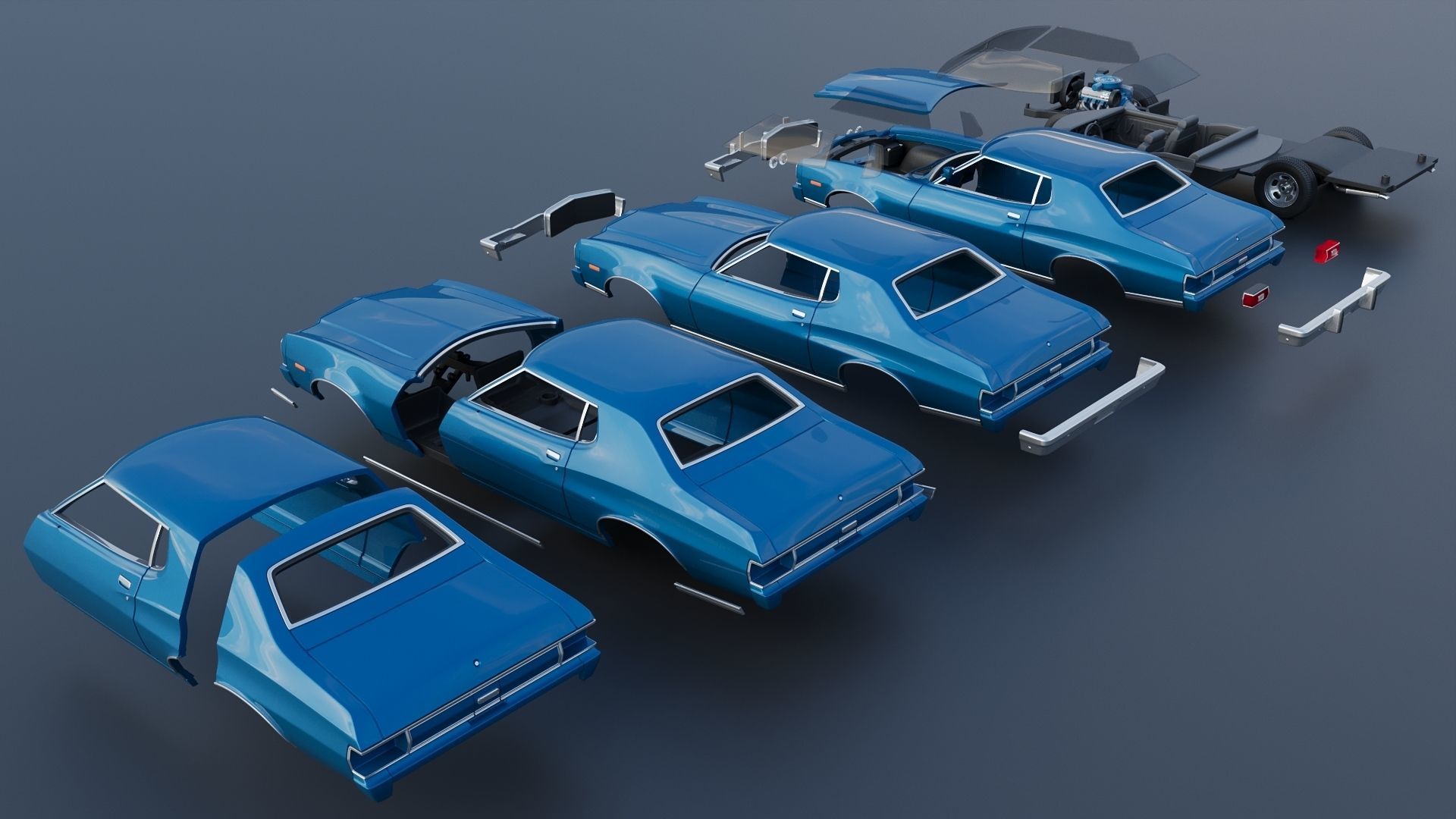 Gran Torino 1974 3D print model_17