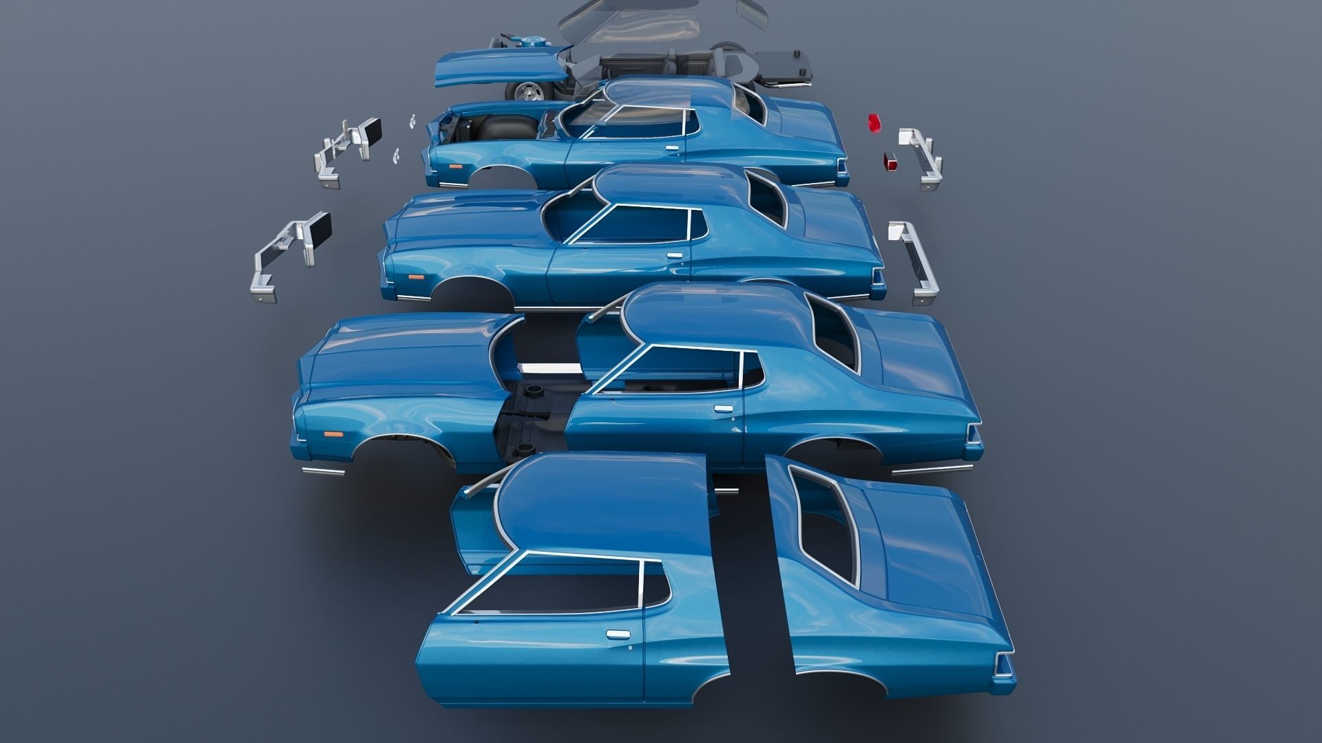 Gran Torino 1974 3D print model_16