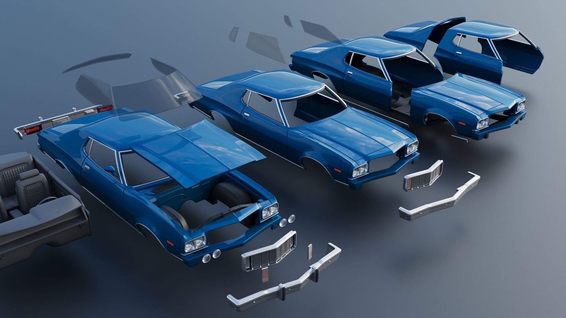 Gran Torino 1974 3D print model_20