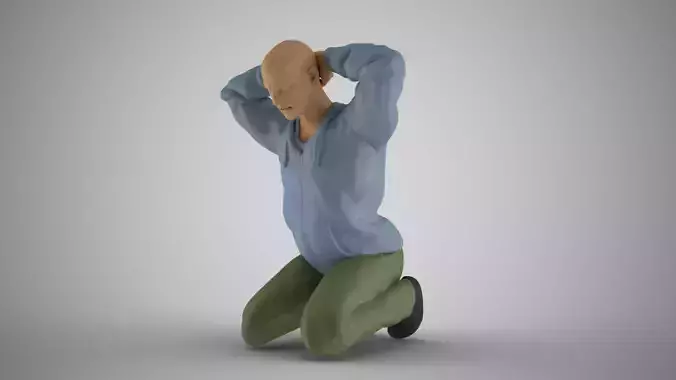 Man with Hands Behind his Neck 3D print model