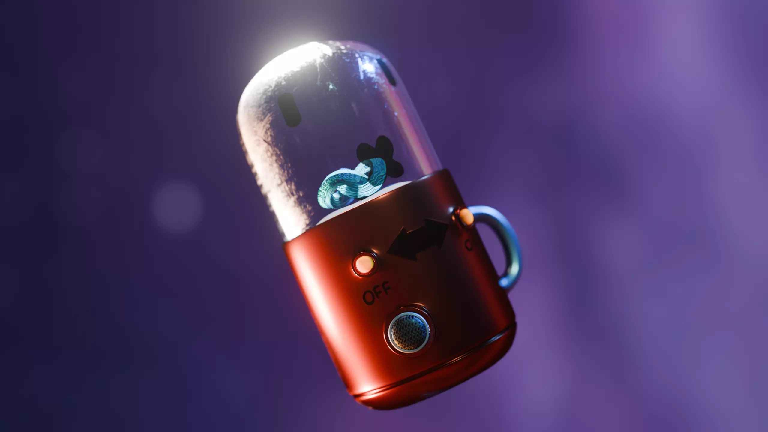 DrStone Anime Manga Pretrification Device Capsule MEDUSA 3D model_0