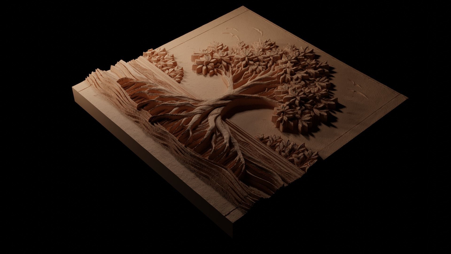 Mangrove CNC 3d Print High Relief Sand Casting 3D print model_1