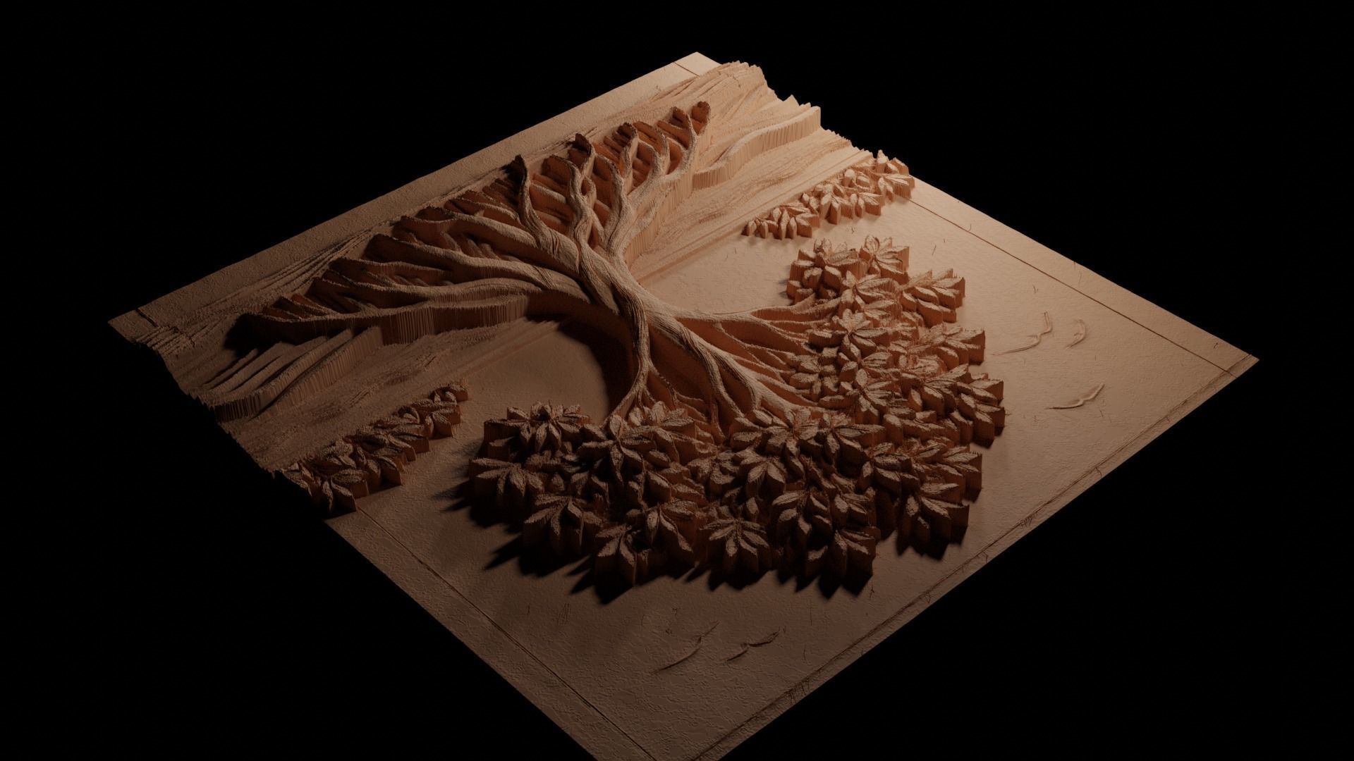 Mangrove CNC 3d Print High Relief Sand Casting 3D print model_3