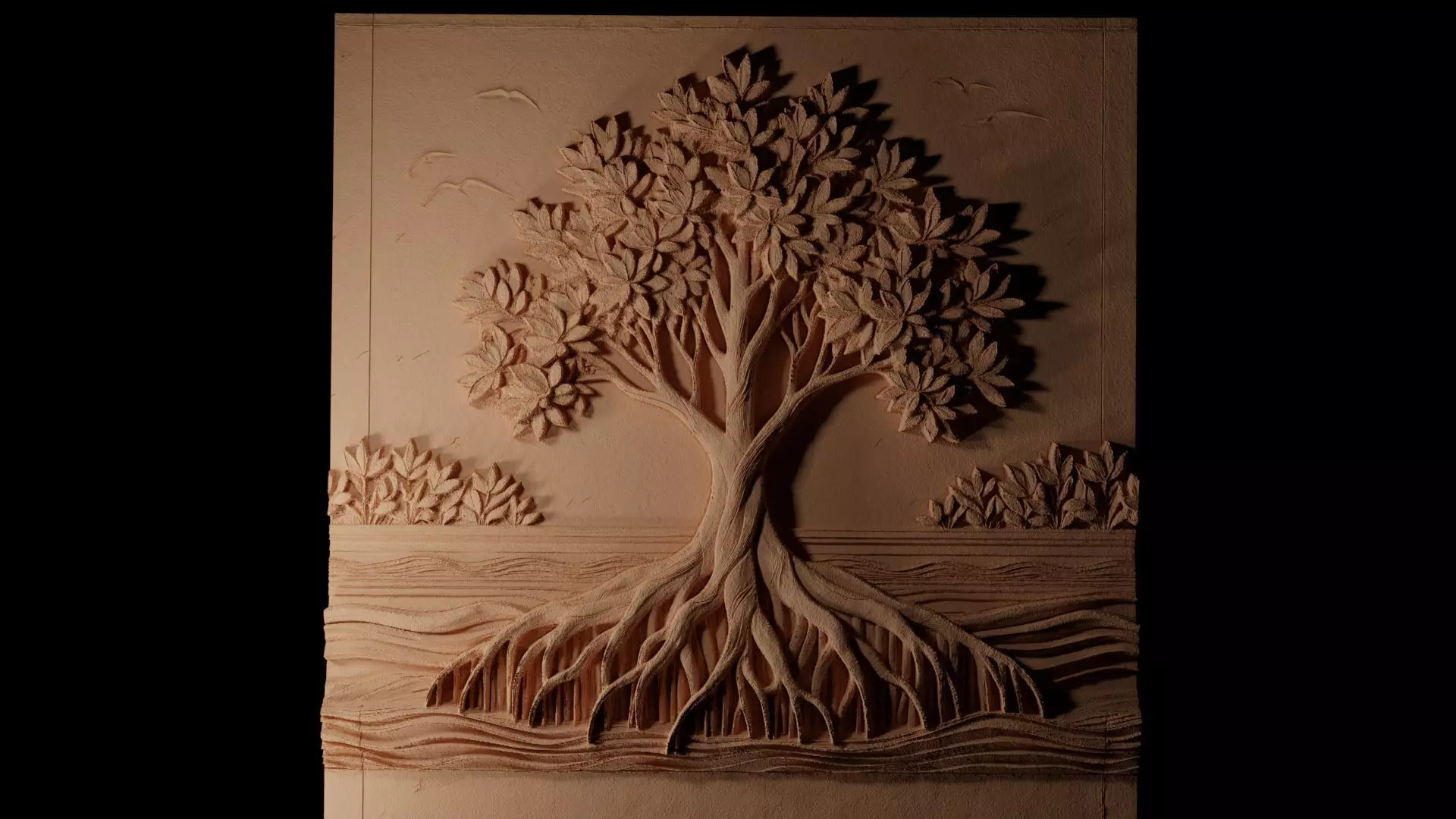 Mangrove CNC 3d Print High Relief Sand Casting 3D print model_0