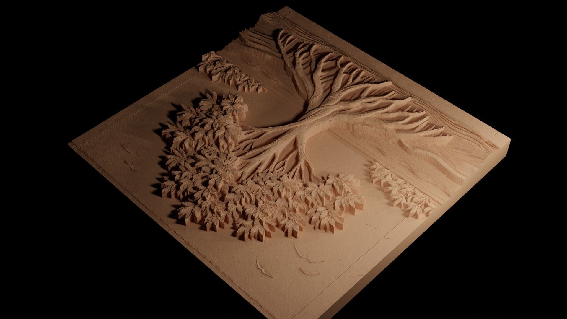 Mangrove CNC 3d Print High Relief Sand Casting 3D print model_4