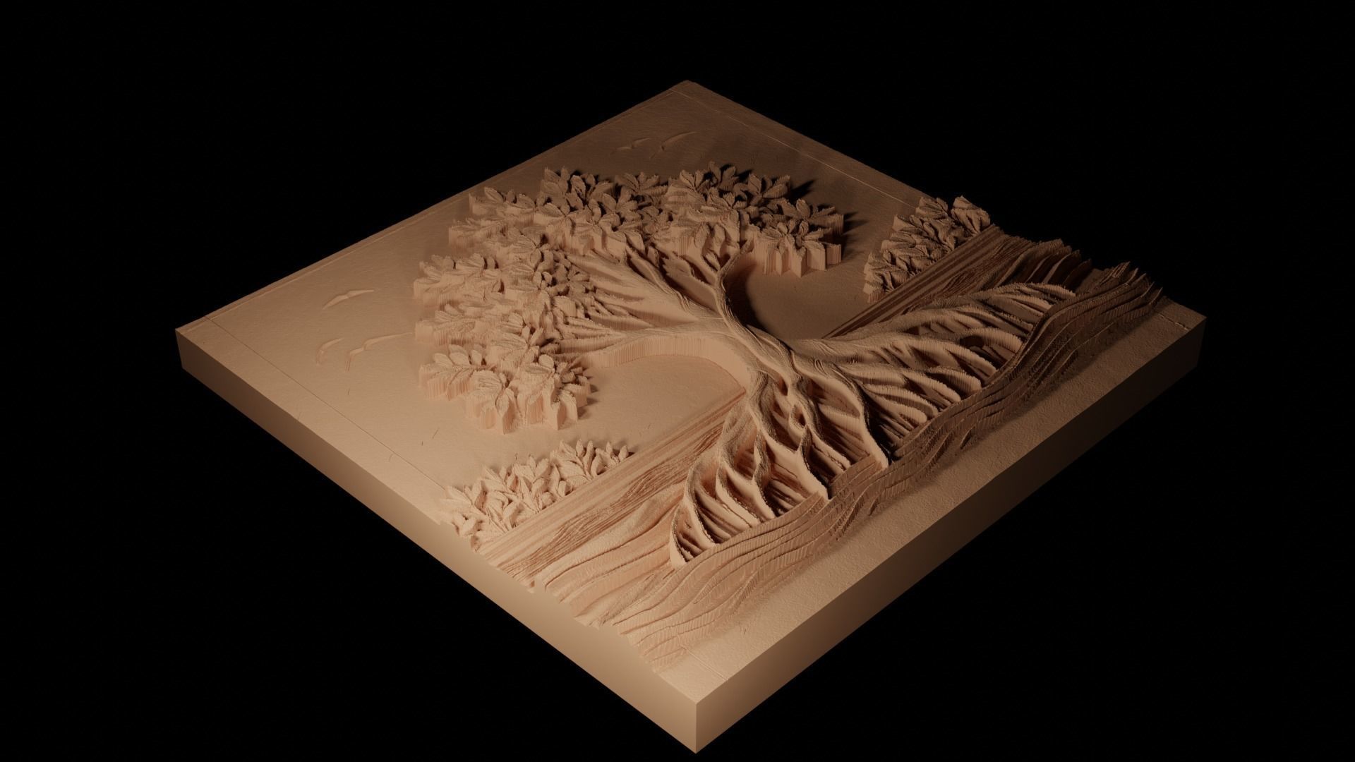 Mangrove CNC 3d Print High Relief Sand Casting 3D print model_2