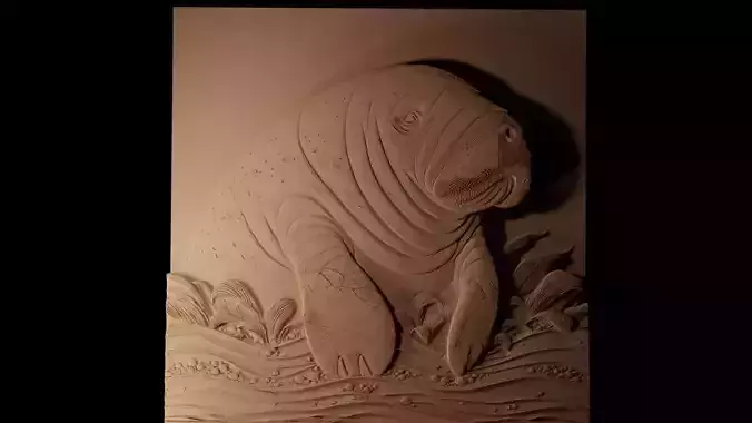 Manatee CNC 3d Print High Relief Sand Casting