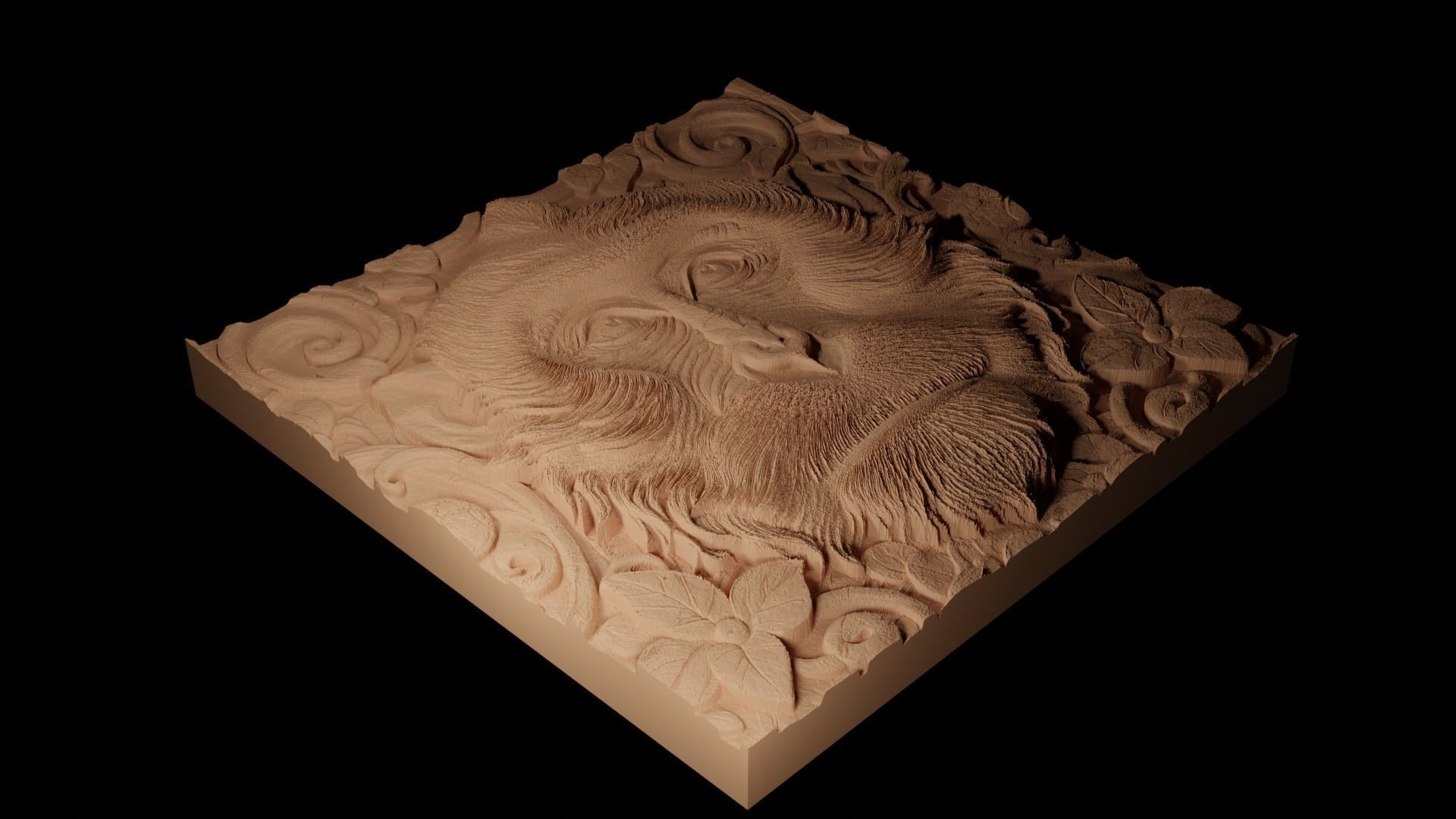 Macaque CNC 3d Print High Relief Sand Casting 3D print model_2