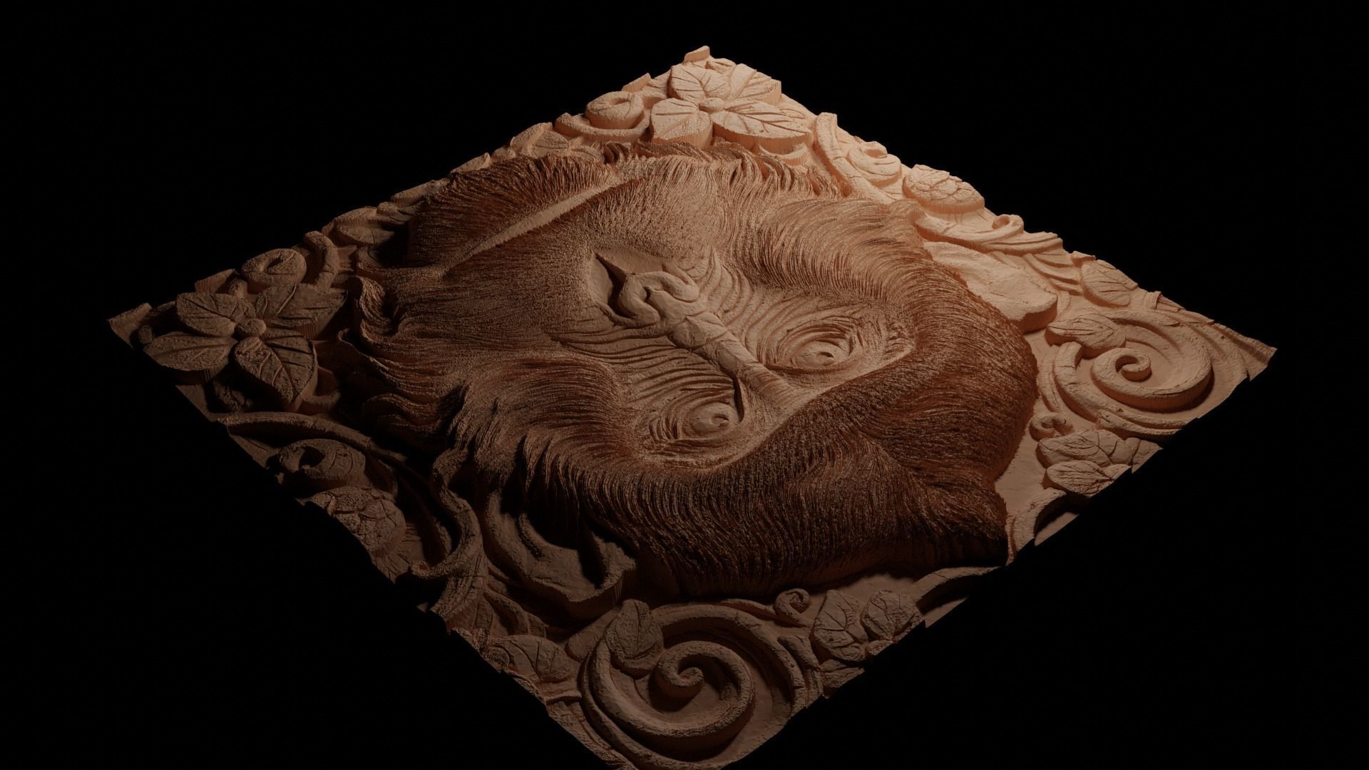 Macaque CNC 3d Print High Relief Sand Casting 3D print model_3