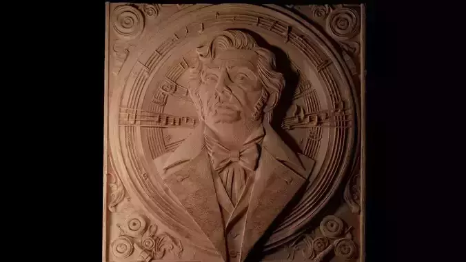 Ludwig van Beethoven CNC 3d Print High Relief Sand Casting 3D print model