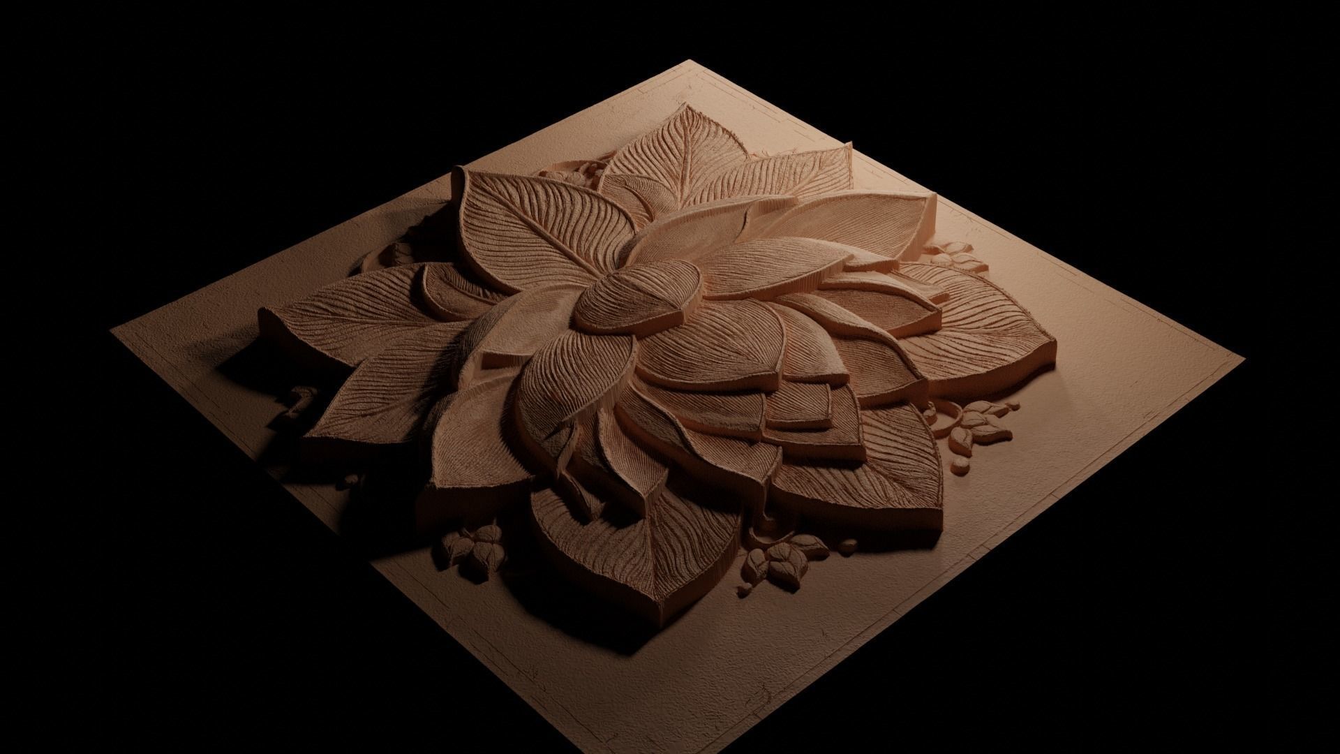 Lotus CNC 3d Print High Relief Sand Casting 3D print model_3