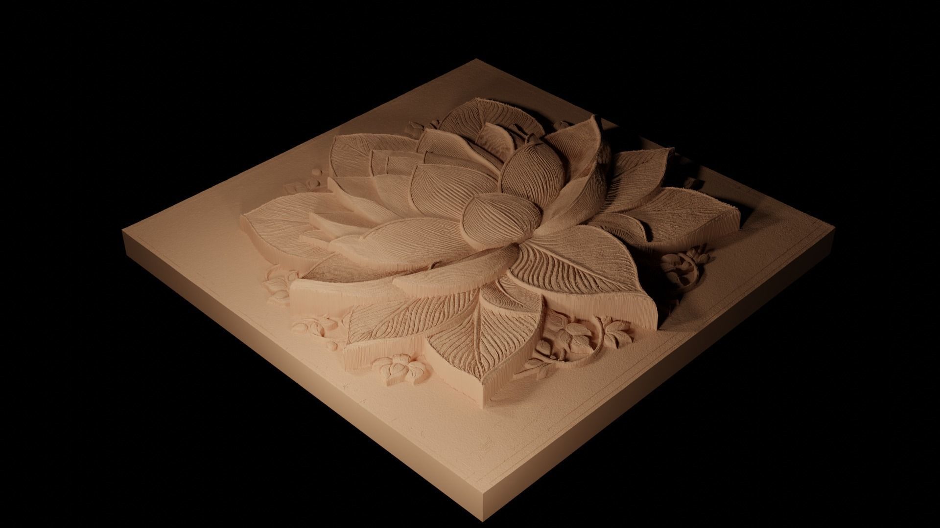 Lotus CNC 3d Print High Relief Sand Casting 3D print model_2