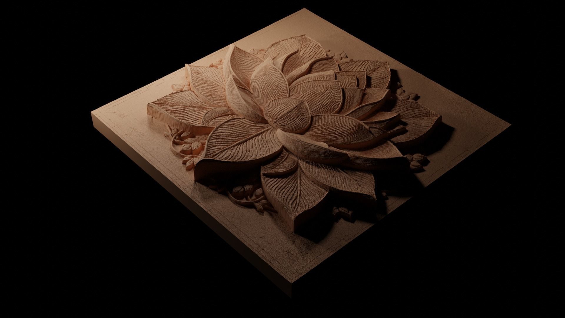 Lotus CNC 3d Print High Relief Sand Casting 3D print model_1