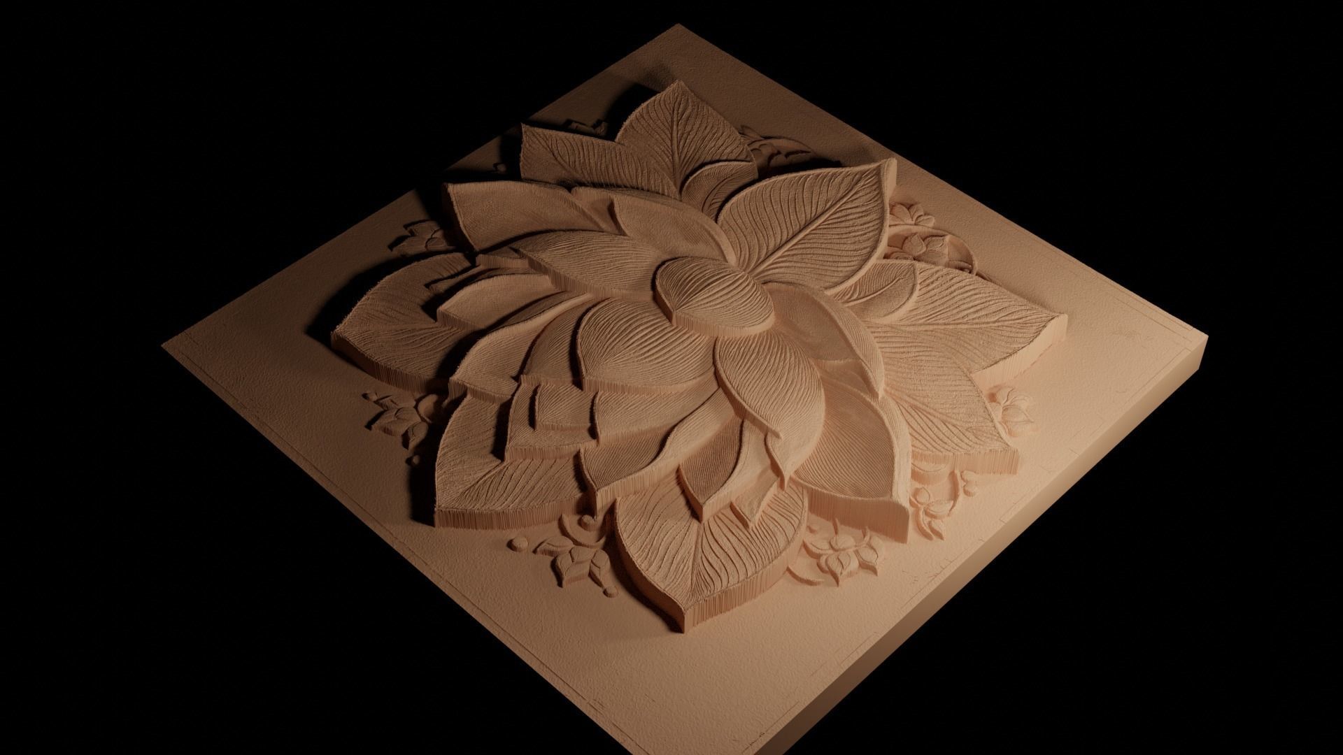Lotus CNC 3d Print High Relief Sand Casting 3D print model_4