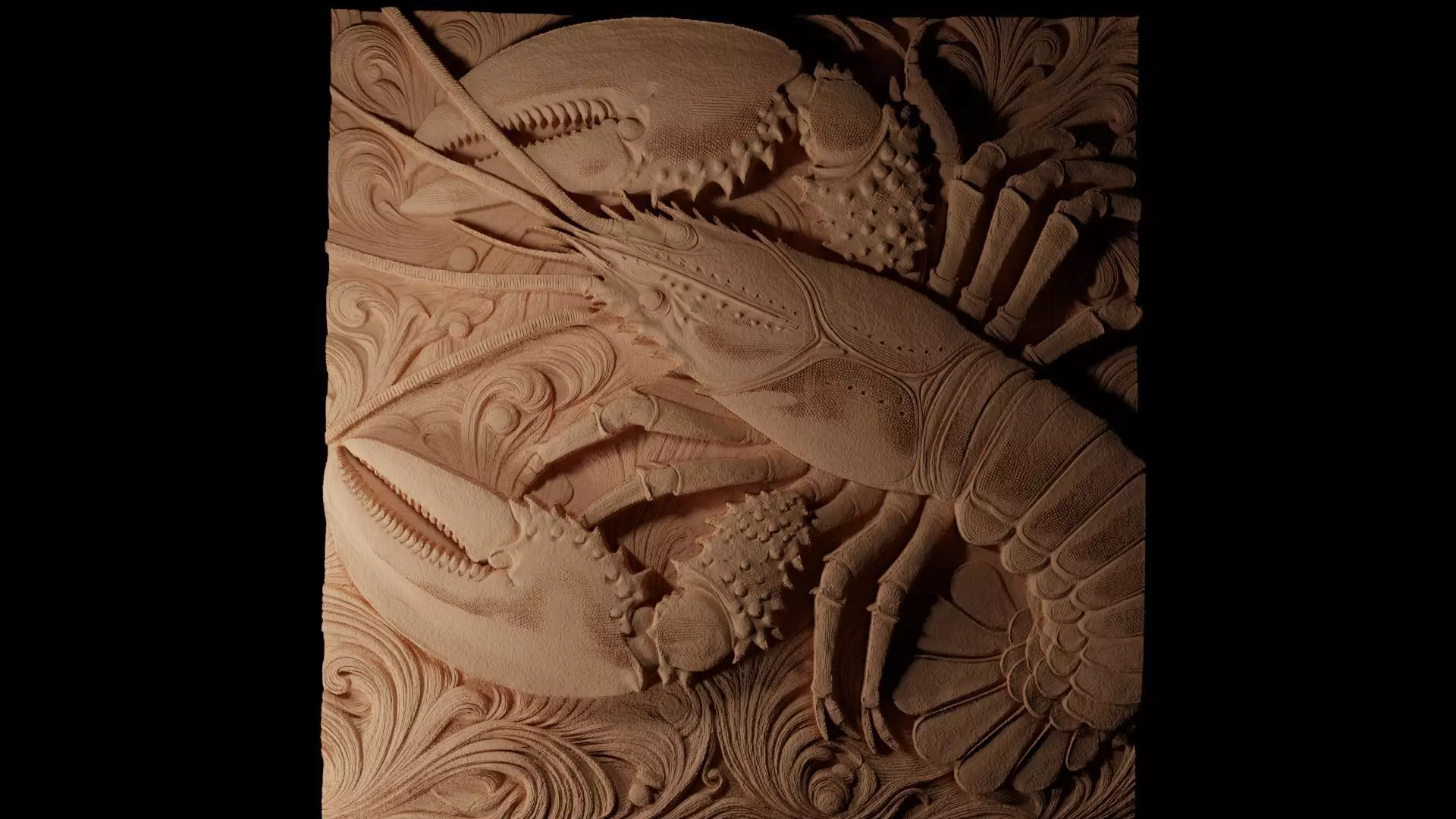 Lobster CNC 3d Print High Relief Sand Casting 3D print model_0