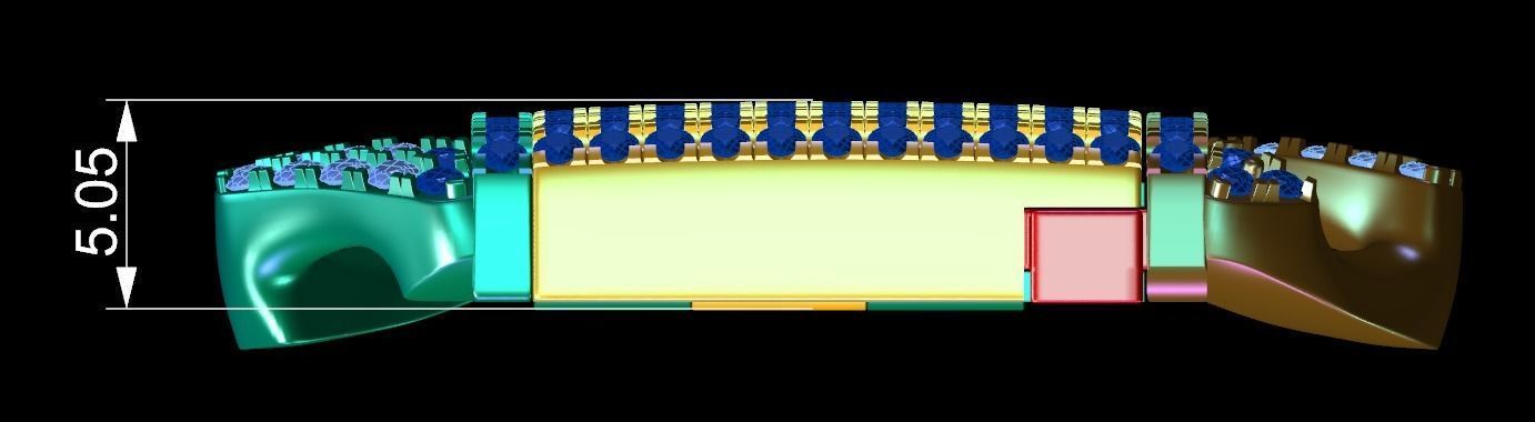 Cuban Chain Bracelet 13 3D print model_3