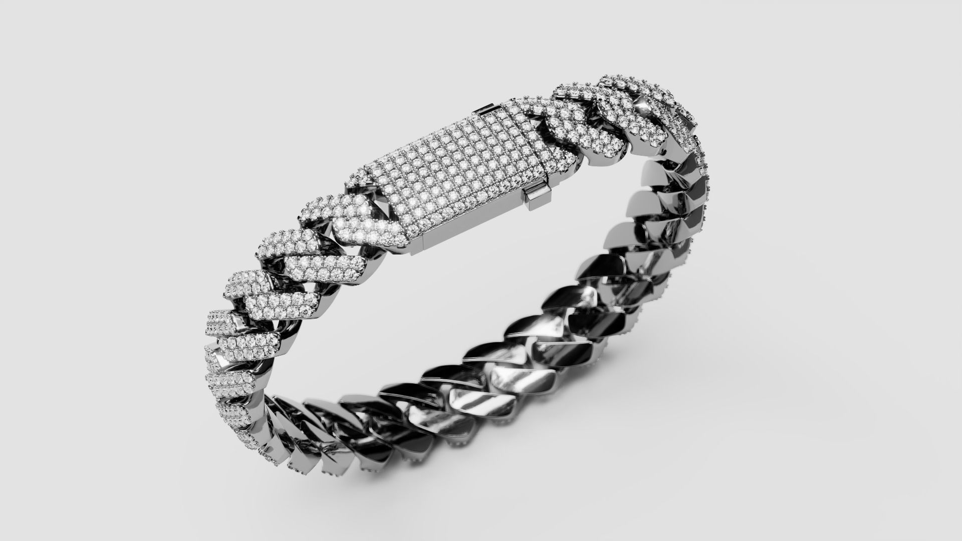 Cuban Chain Bracelet 13 3D print model_1