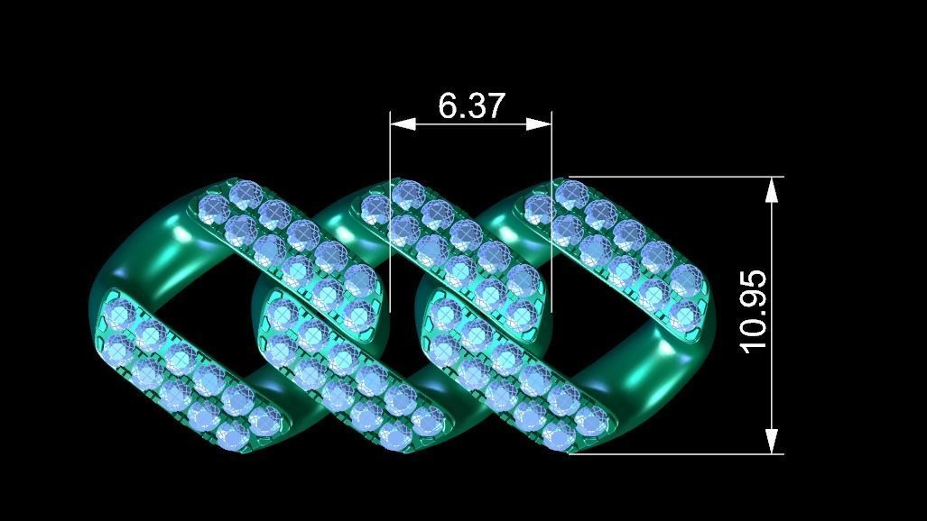 Cuban Chain Bracelet 13 3D print model_9