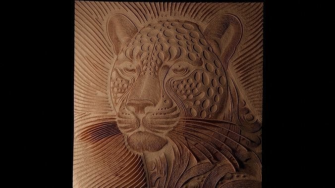 Leopard CNC 3d Print High Relief Sand Casting 3D print model