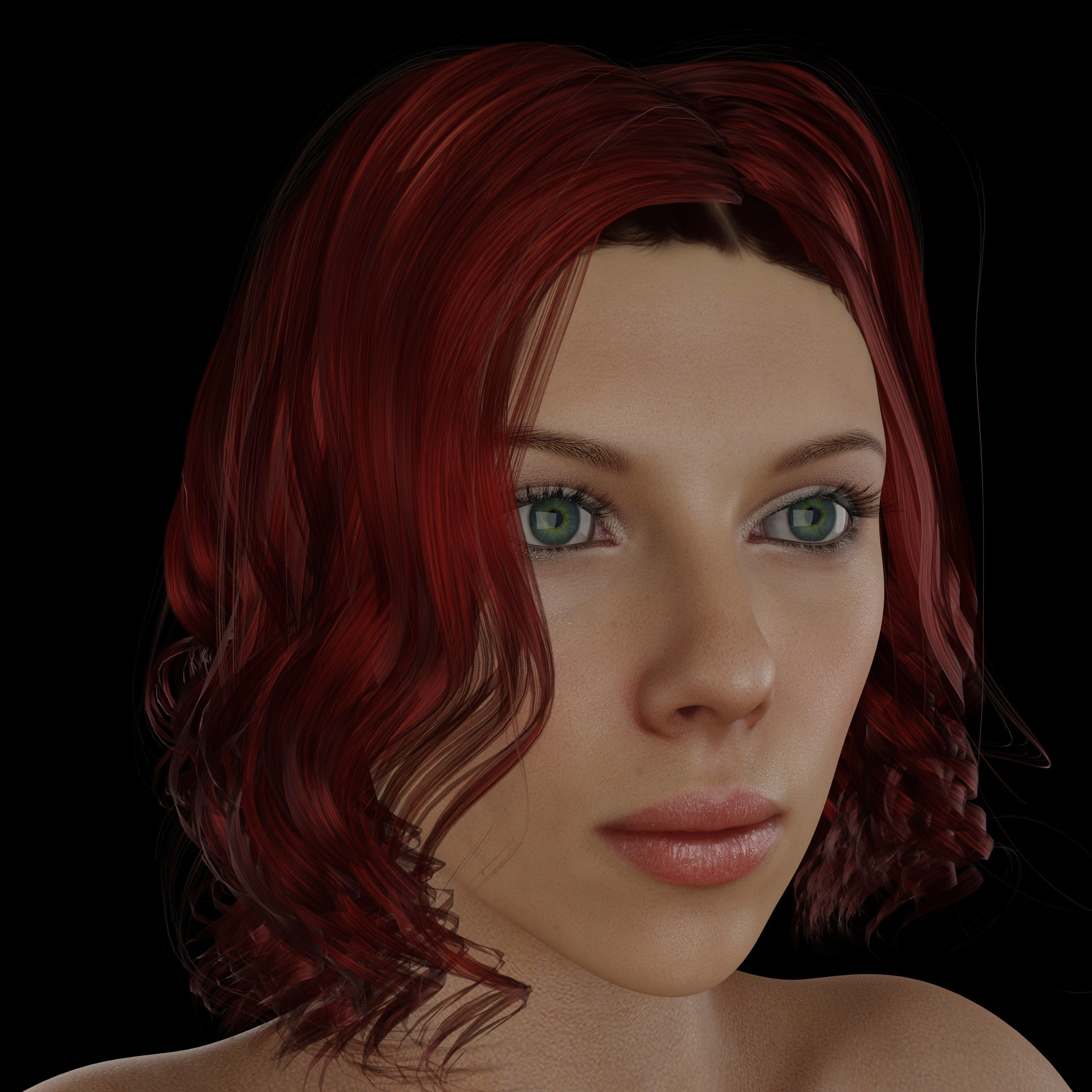Scarlett Johansson Low-poly 3D model_1