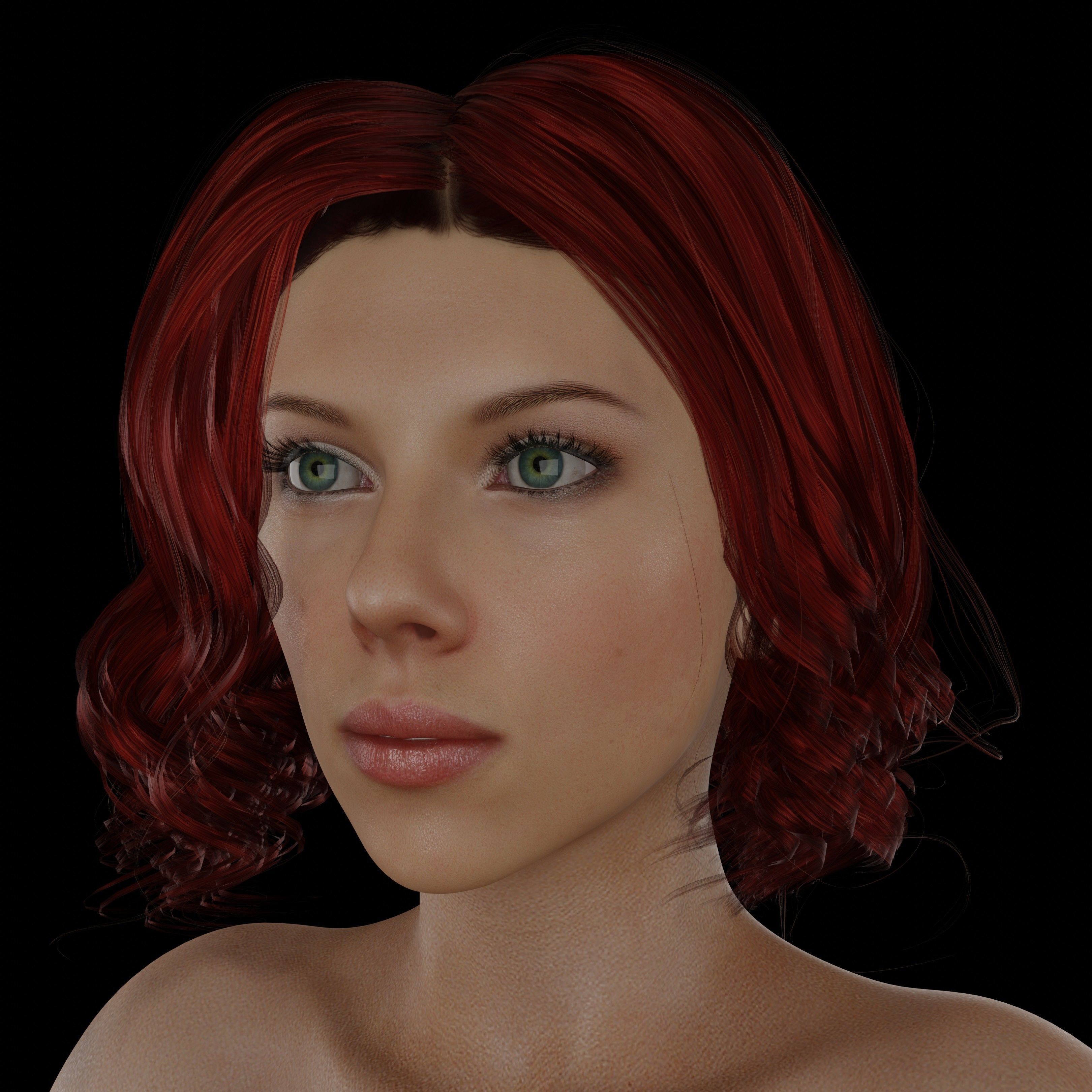 Scarlett Johansson Low-poly 3D model_9