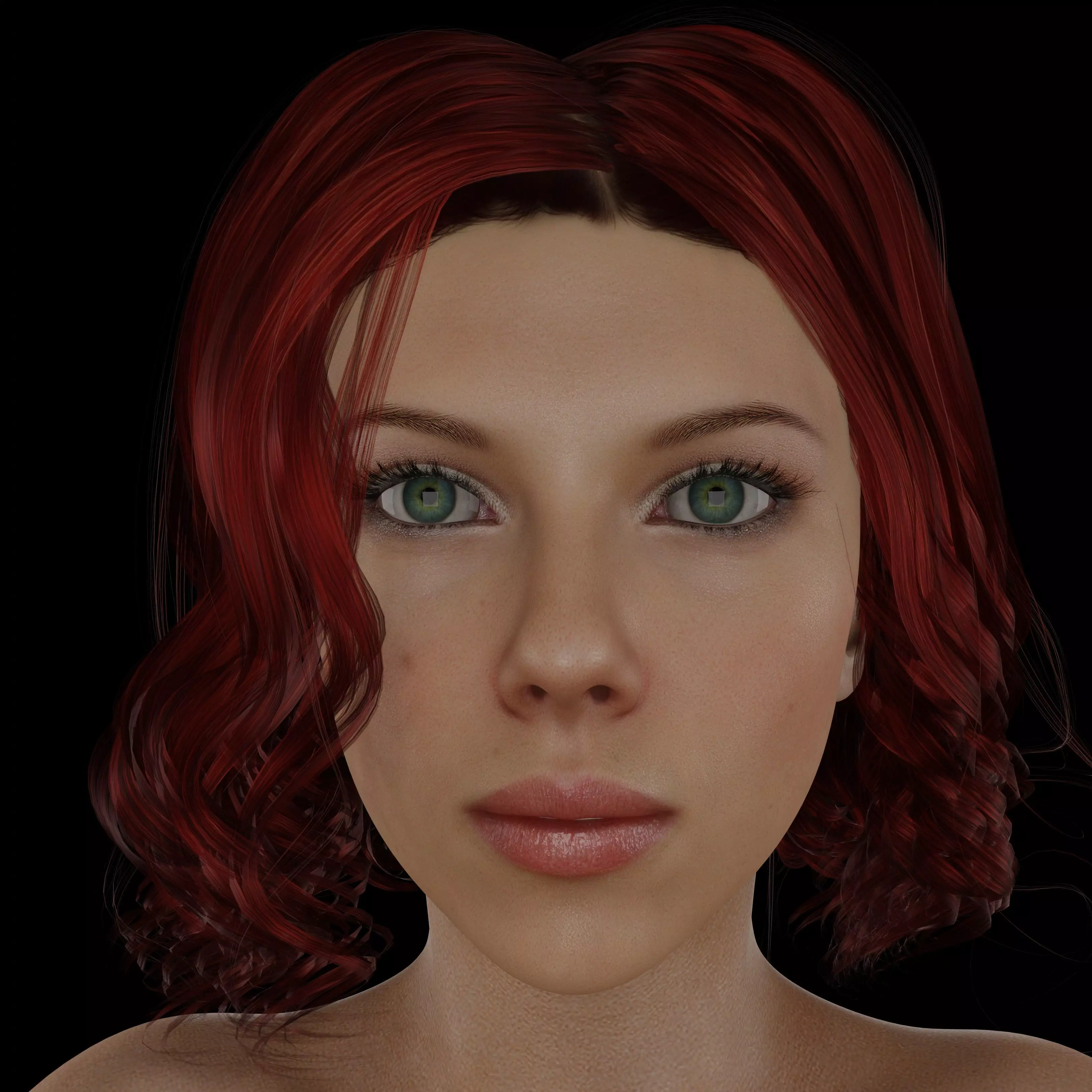 Scarlett Johansson Low-poly 3D model_0