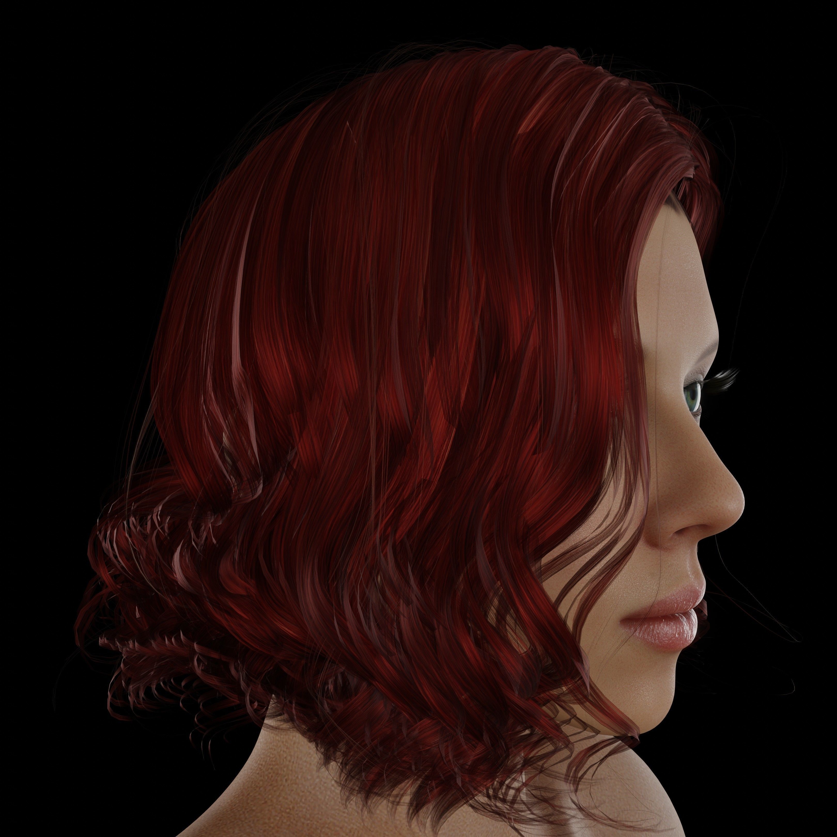 Scarlett Johansson Low-poly 3D model_2