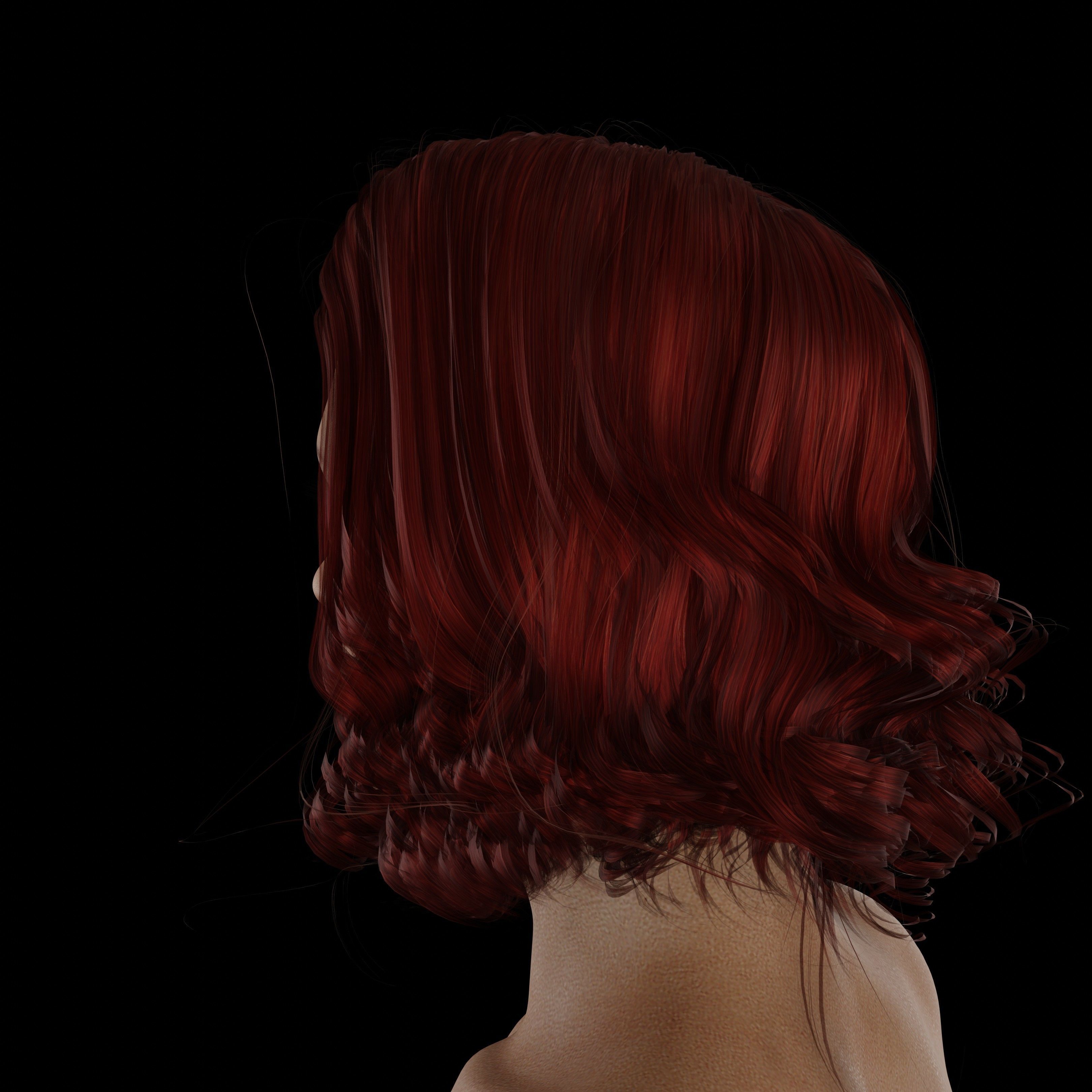 Scarlett Johansson Low-poly 3D model_7