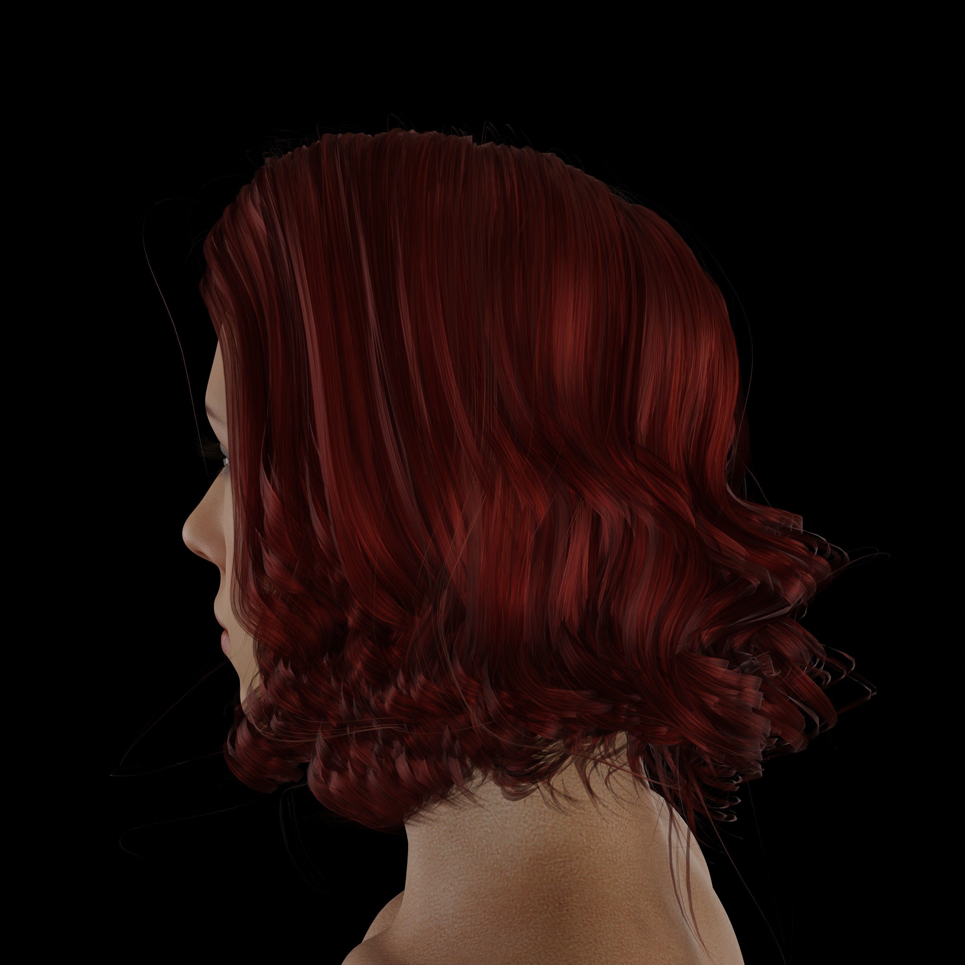 Scarlett Johansson Low-poly 3D model_8