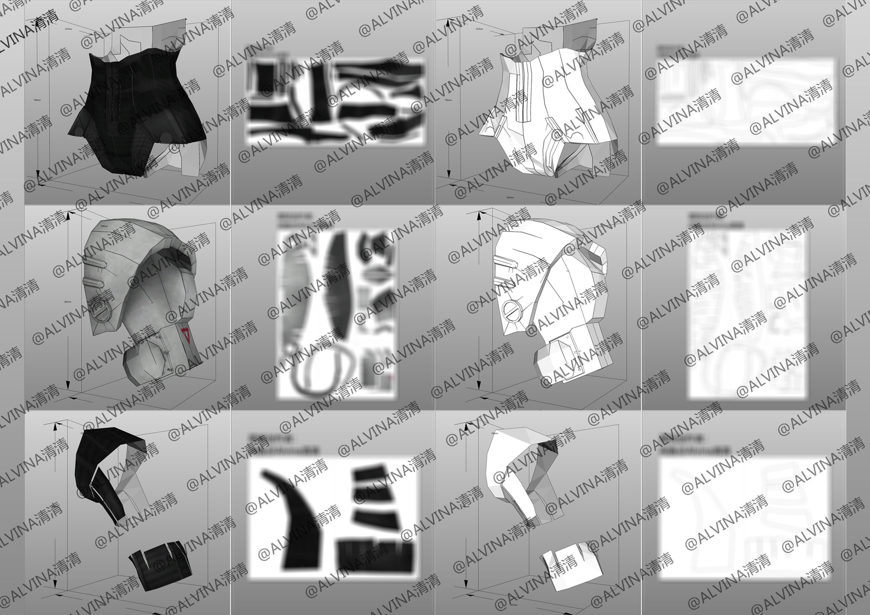 MFS-3 Mecha Godzilla Armor - DIY Cosplay Pepakura Foam Template 3D model_9