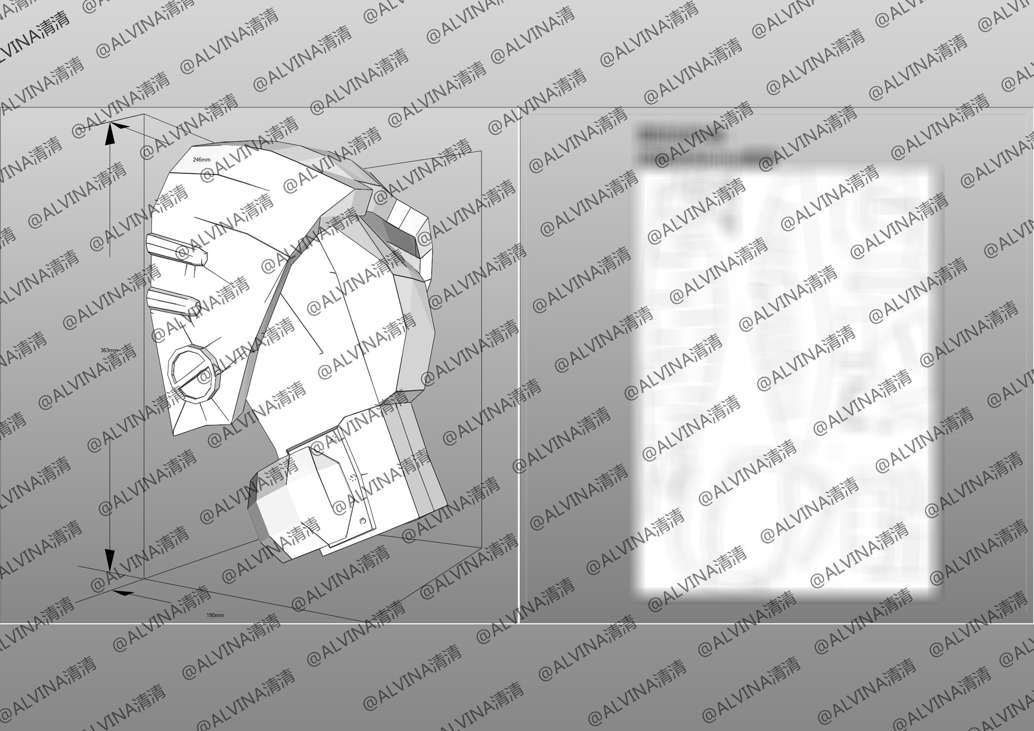 MFS-3 Mecha Godzilla Armor - DIY Cosplay Pepakura Foam Template 3D model_27