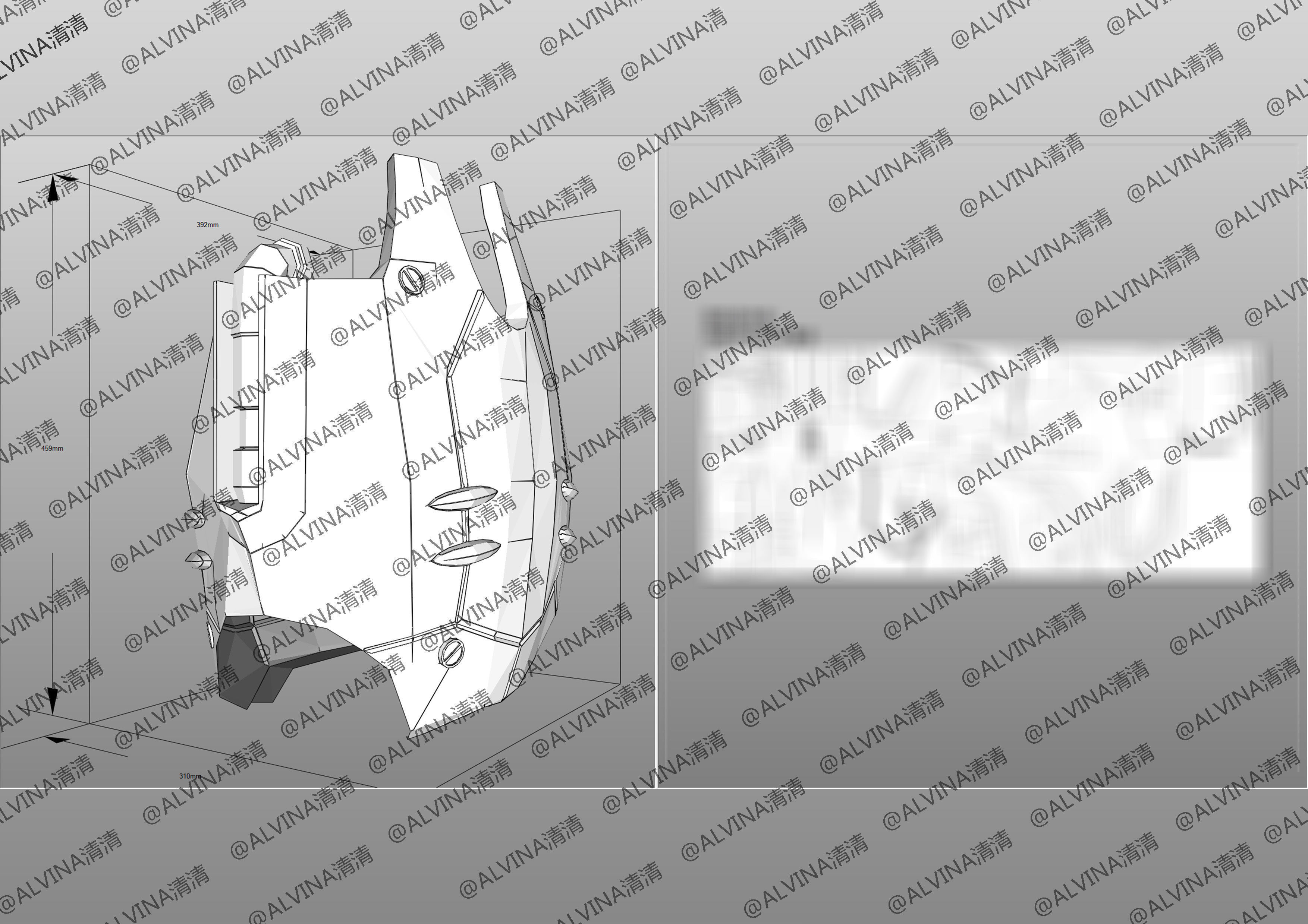 MFS-3 Mecha Godzilla Armor - DIY Cosplay Pepakura Foam Template 3D model_35