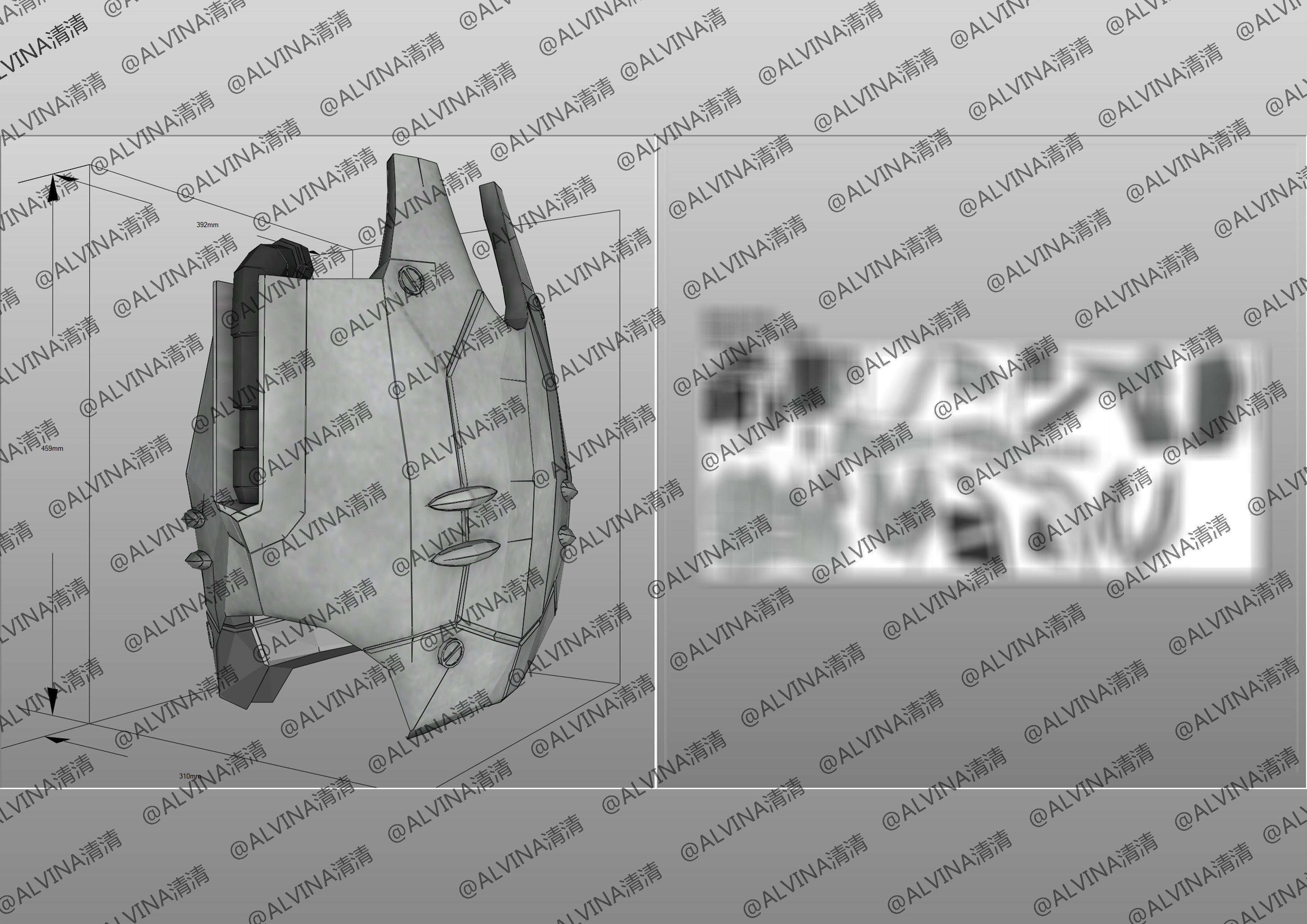 MFS-3 Mecha Godzilla Armor - DIY Cosplay Pepakura Foam Template 3D model_34