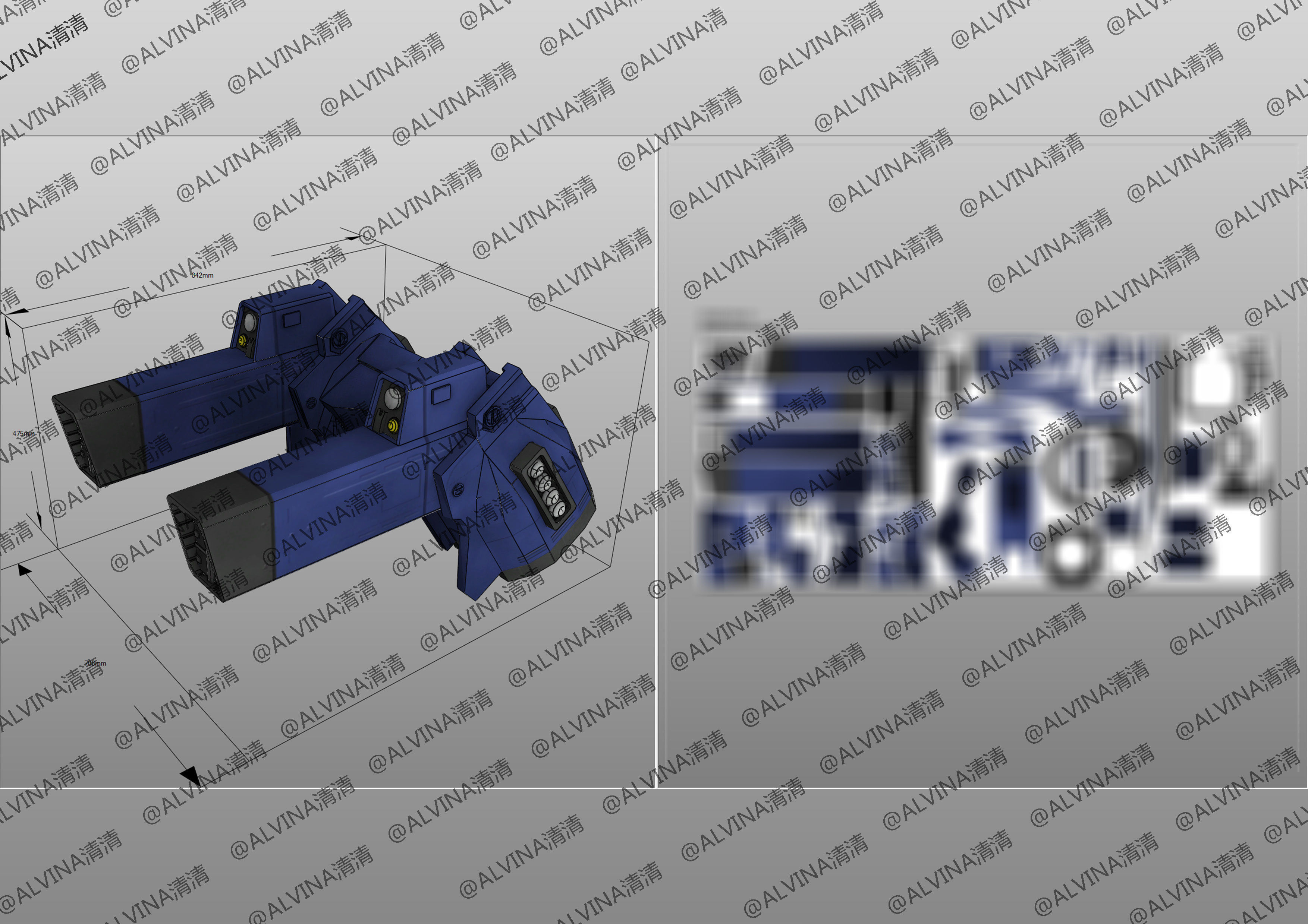 MFS-3 Mecha Godzilla Armor - DIY Cosplay Pepakura Foam Template 3D model_22