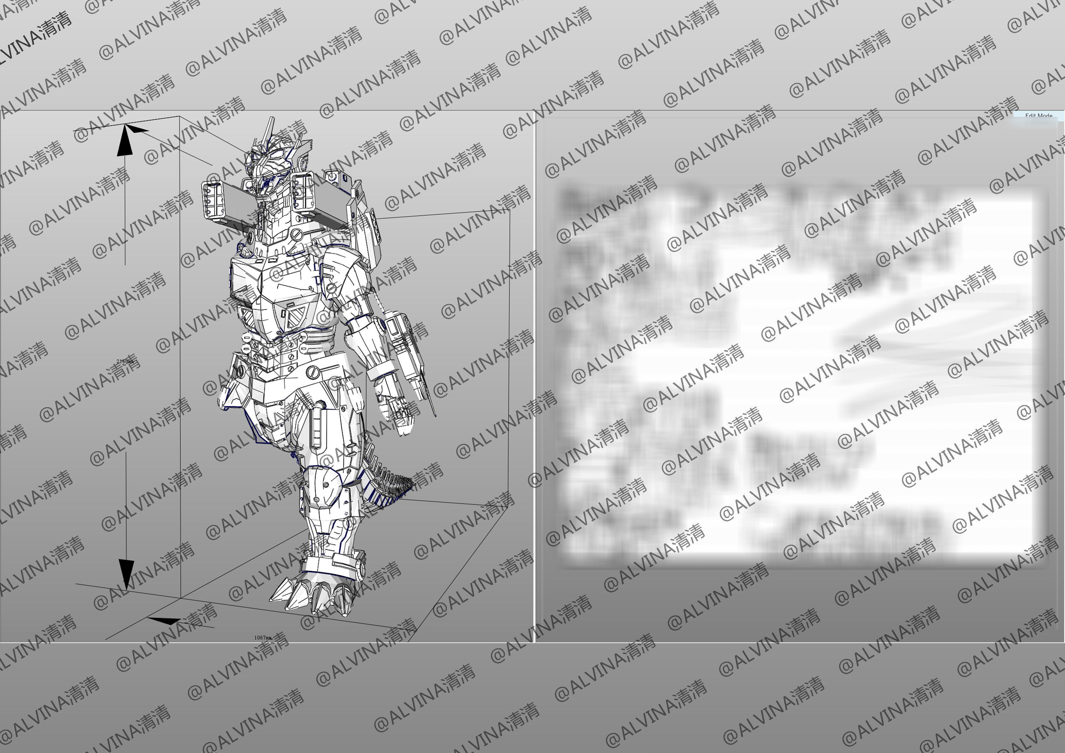 MFS-3 Mecha Godzilla Armor - DIY Cosplay Pepakura Foam Template 3D model_13