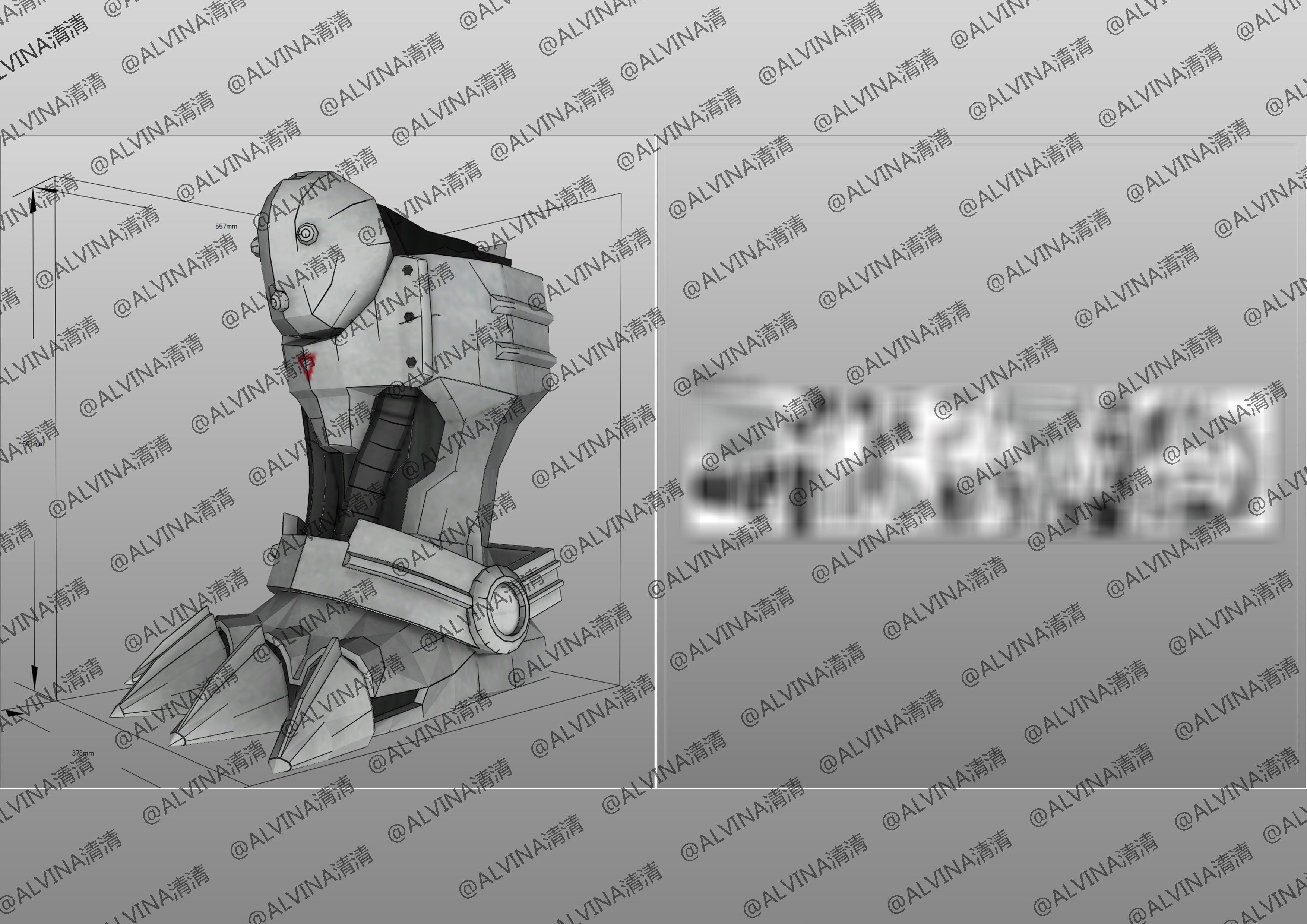 MFS-3 Mecha Godzilla Armor - DIY Cosplay Pepakura Foam Template 3D model_36