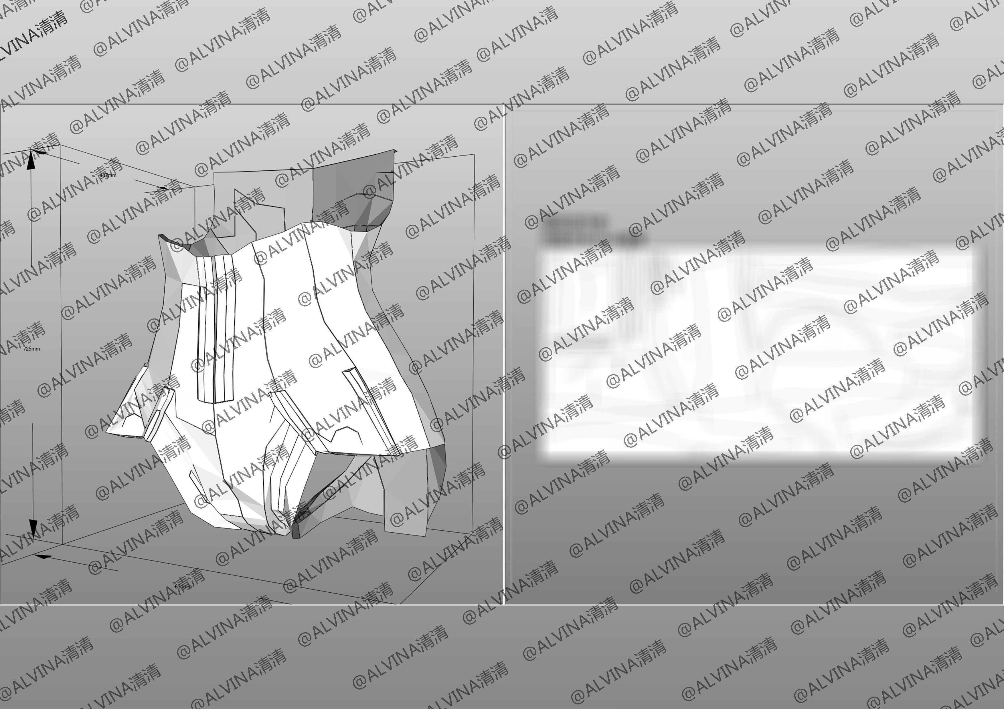 MFS-3 Mecha Godzilla Armor - DIY Cosplay Pepakura Foam Template 3D model_25
