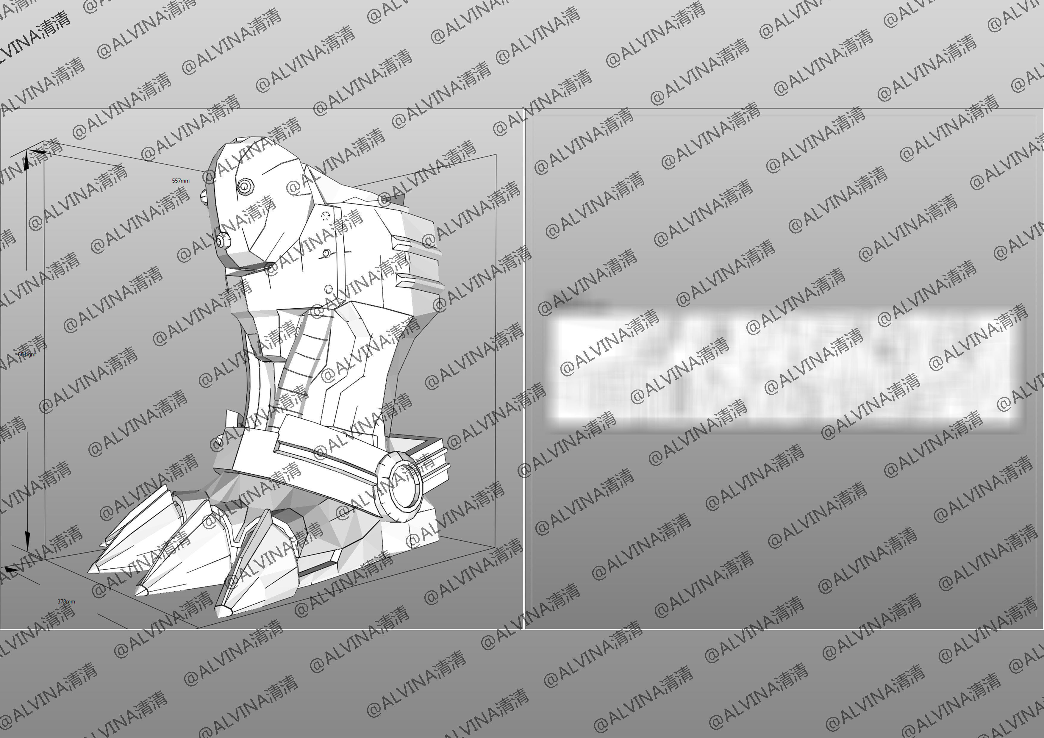 MFS-3 Mecha Godzilla Armor - DIY Cosplay Pepakura Foam Template 3D model_37