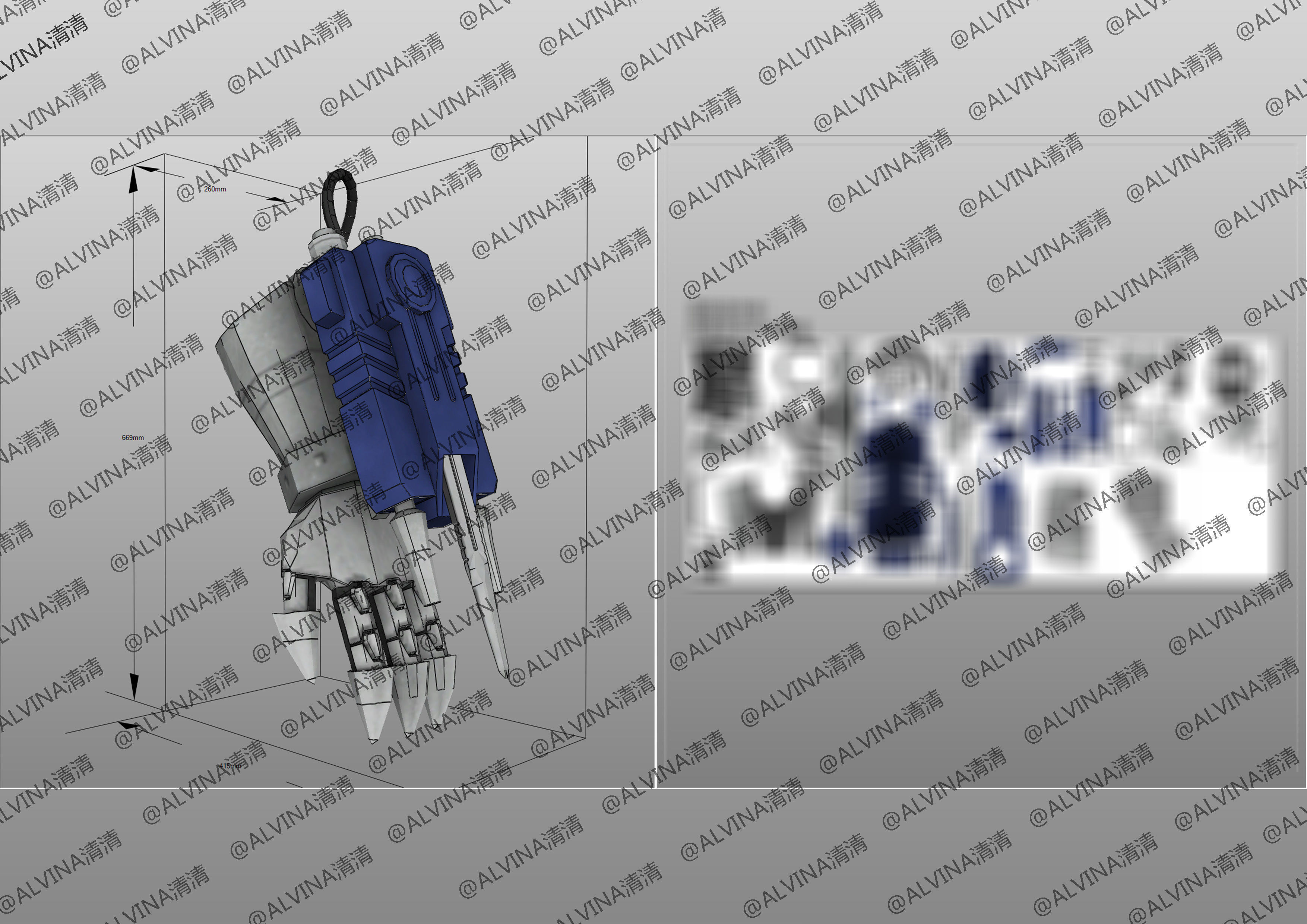 MFS-3 Mecha Godzilla Armor - DIY Cosplay Pepakura Foam Template 3D model_30