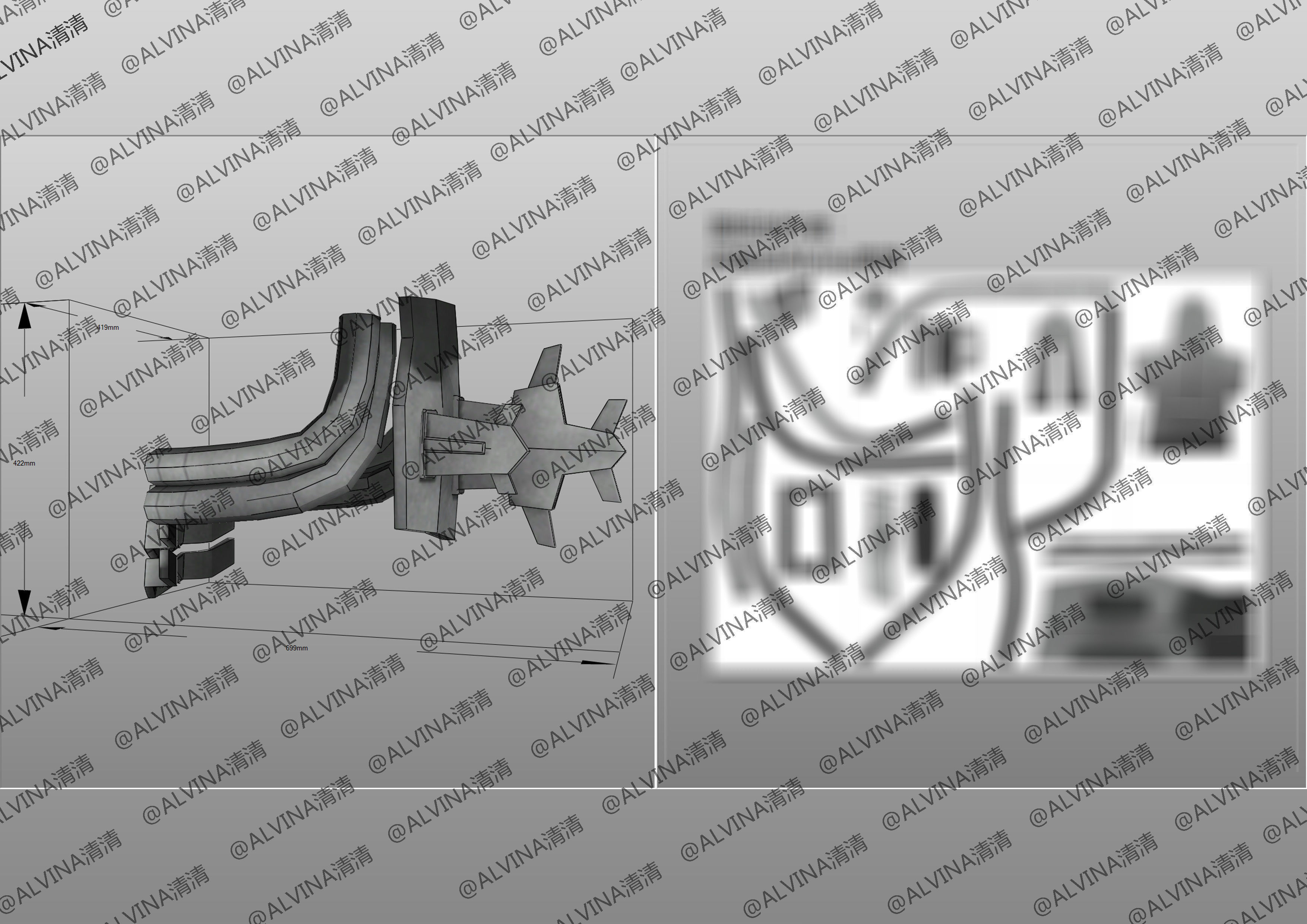 MFS-3 Mecha Godzilla Armor - DIY Cosplay Pepakura Foam Template 3D model_18