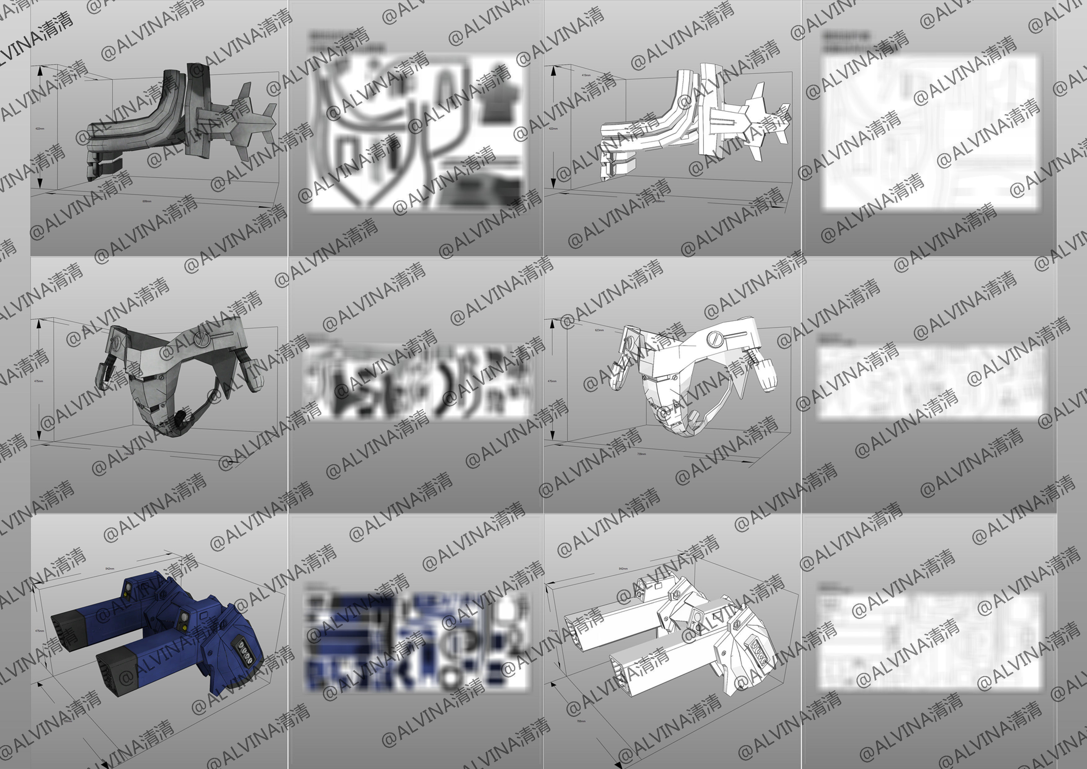 MFS-3 Mecha Godzilla Armor - DIY Cosplay Pepakura Foam Template 3D model_8